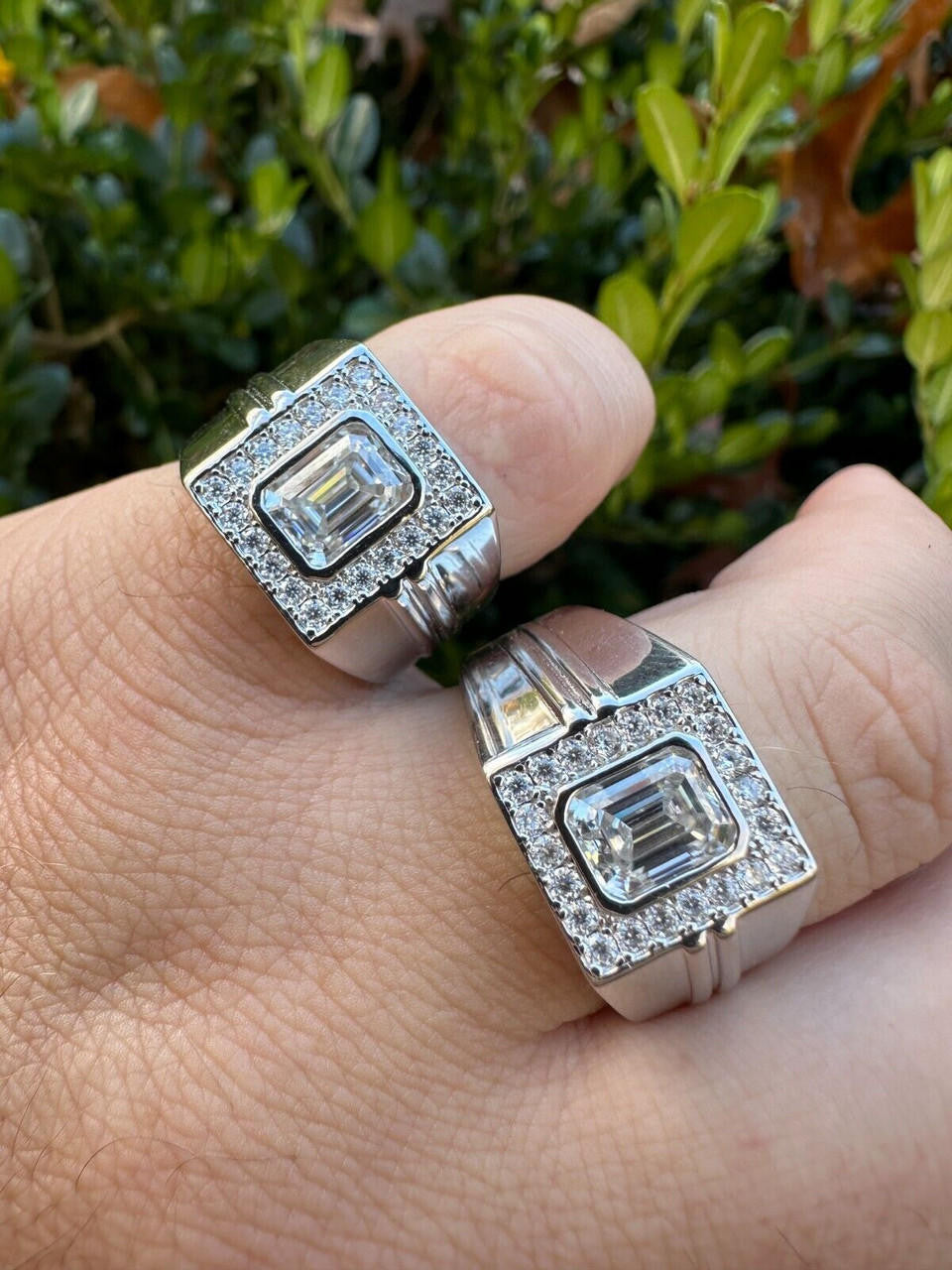 Moissanite Icy Swag Emerald Cut Ring -  925 Silver