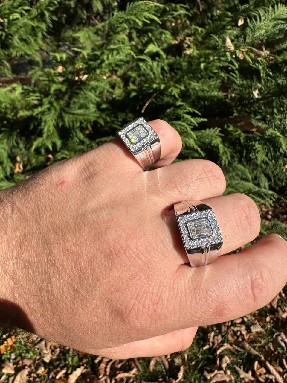 Moissanite Icy Swag Emerald Cut Ring -  925 Silver