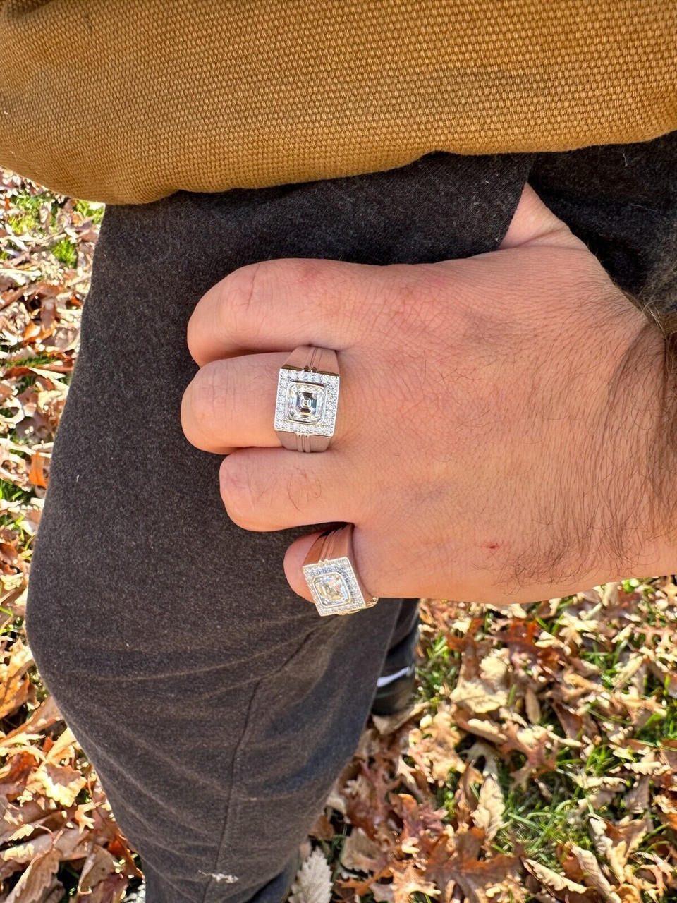 Moissanite Icy Swag Asscher Cut Ring -  925 Silver