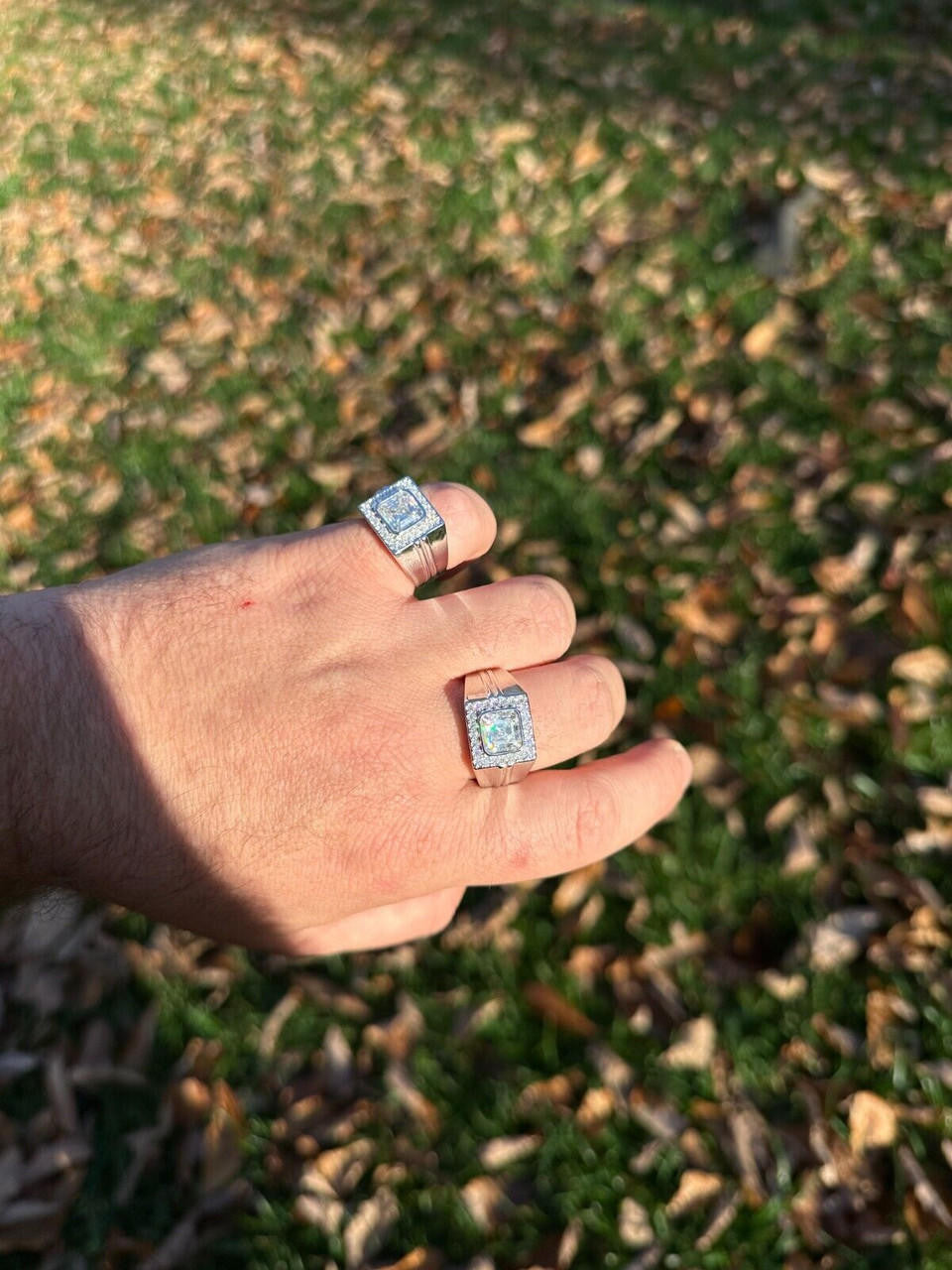 Moissanite Icy Swag Asscher Cut Ring -  925 Silver