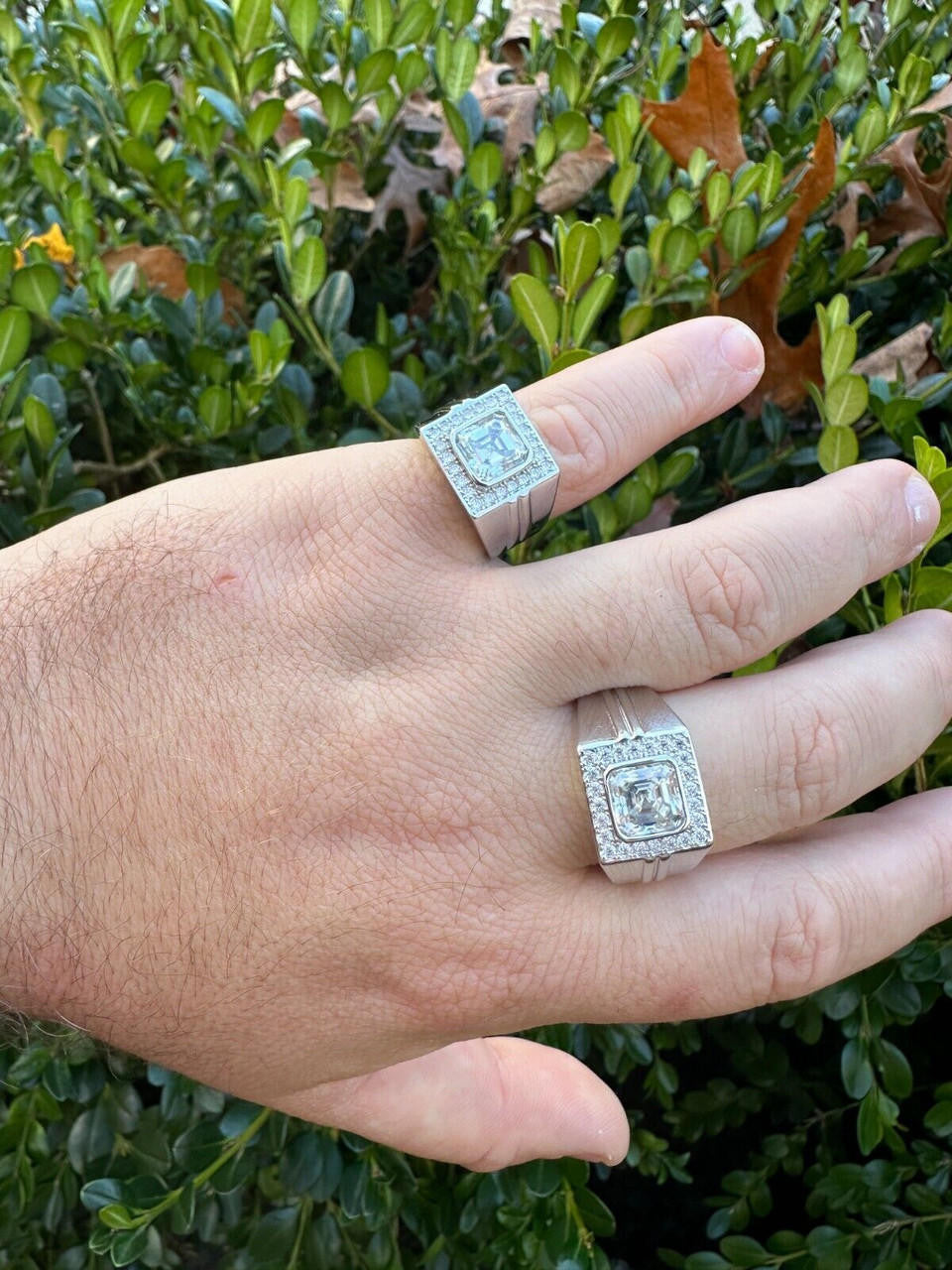 Moissanite Icy Swag Asscher Cut Ring -  925 Silver
