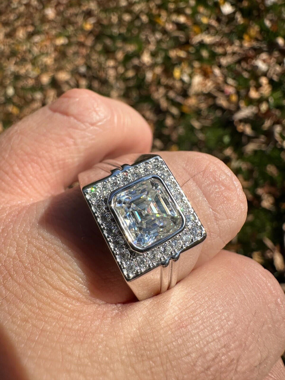Moissanite Icy Swag Asscher Cut Ring -  925 Silver