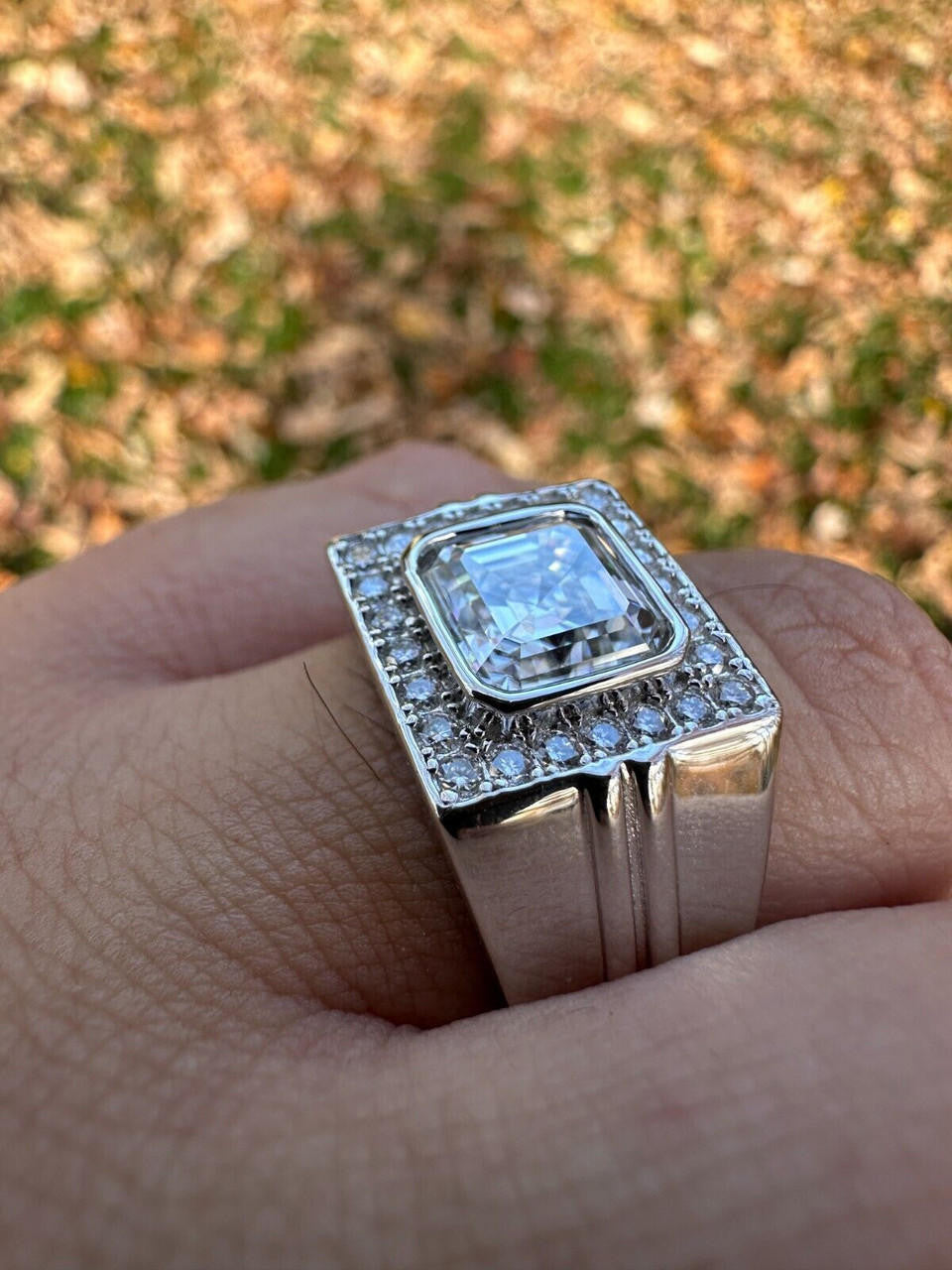 Moissanite Icy Swag Asscher Cut Ring -  925 Silver