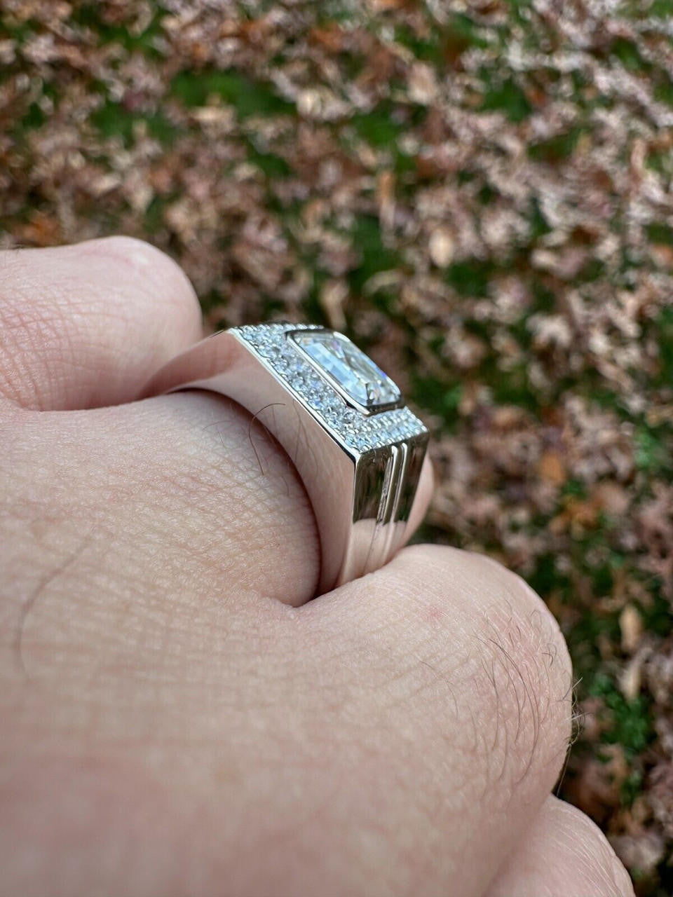 Moissanite Icy Swag Asscher Cut Ring -  925 Silver