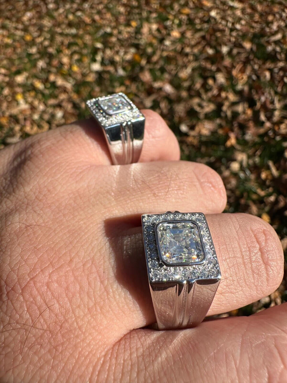 Moissanite Icy Swag Asscher Cut Ring -  925 Silver