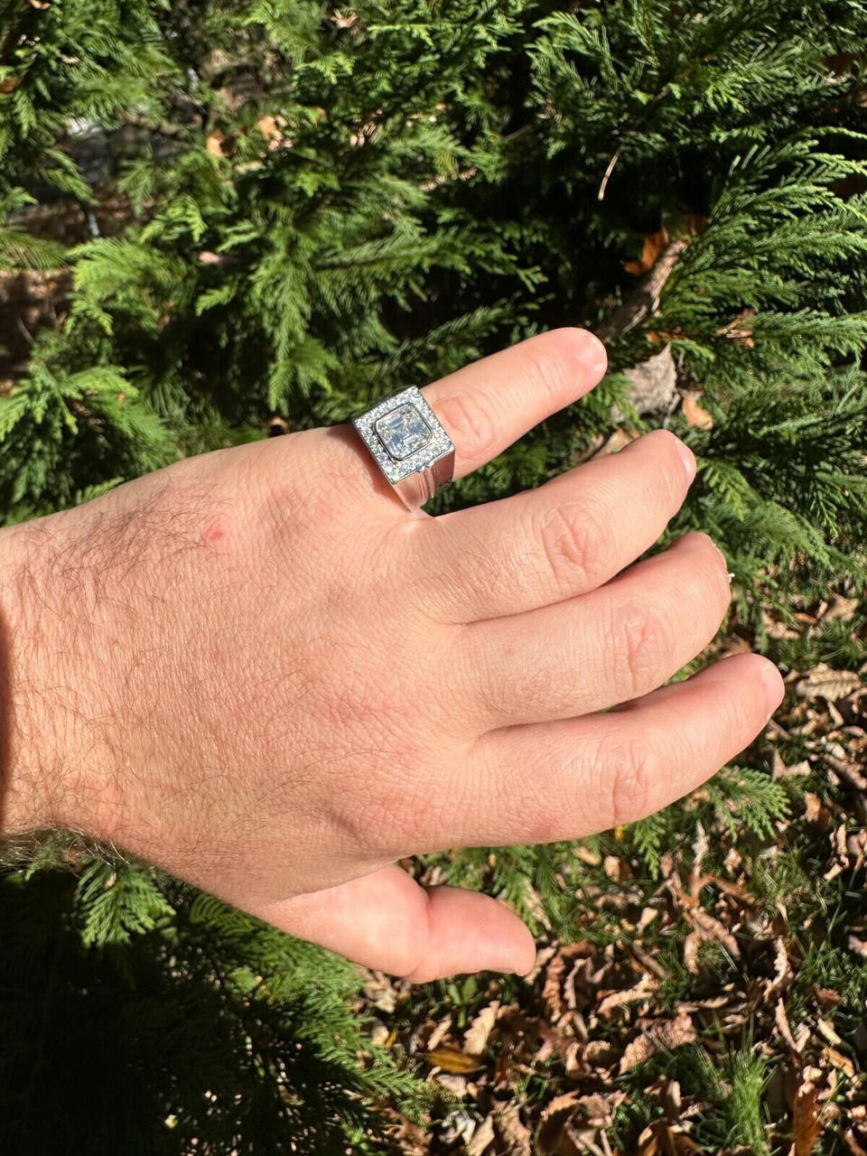Moissanite Icy Swag Asscher Cut Ring -  925 Silver