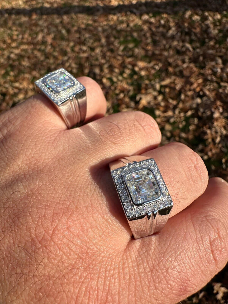 Moissanite Icy Swag Asscher Cut Ring -  925 Silver