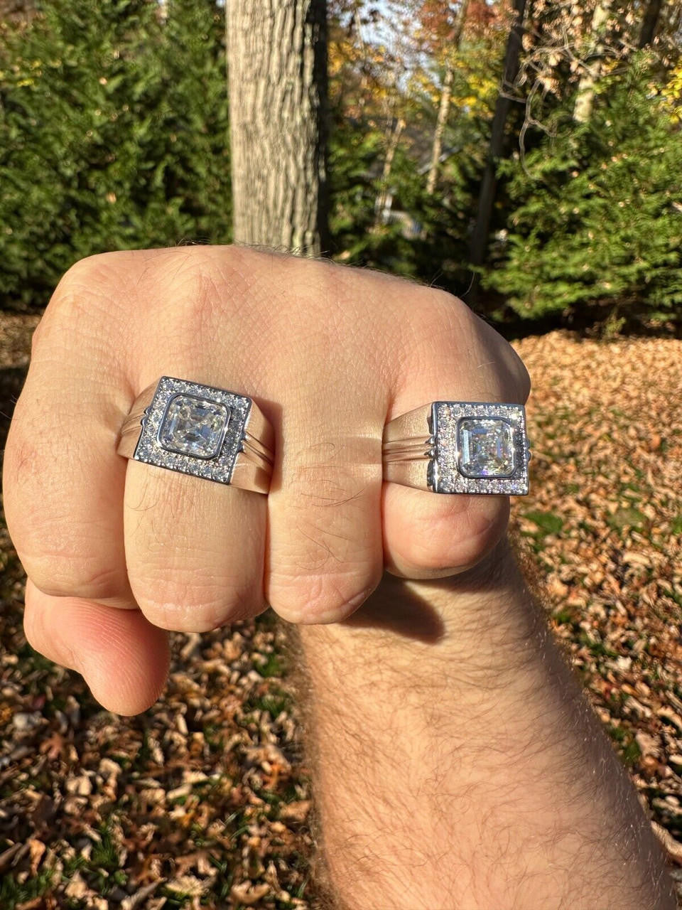 Moissanite Icy Swag Asscher Cut Ring -  925 Silver
