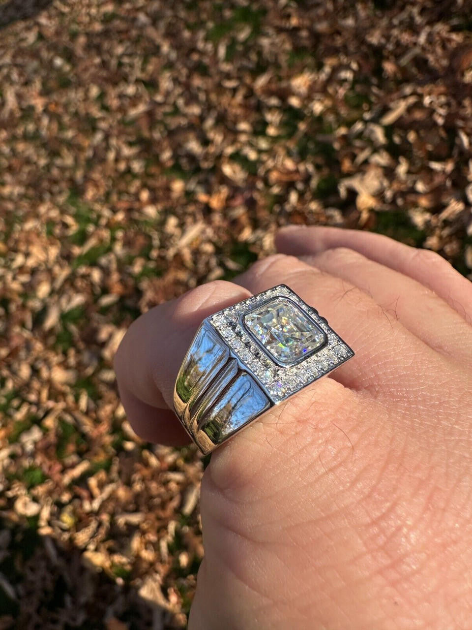Moissanite Icy Swag Asscher Cut Ring -  925 Silver