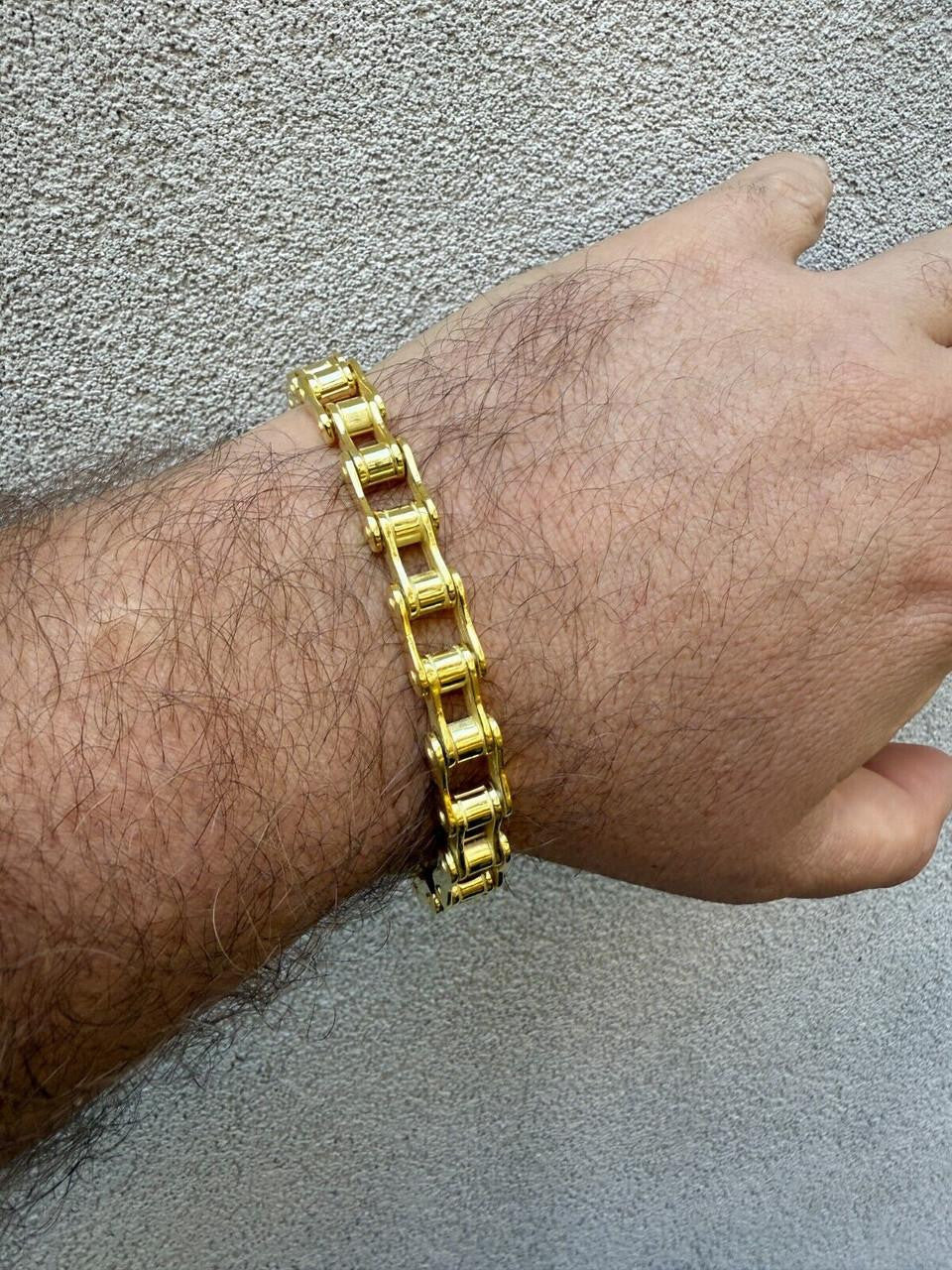 Bike Chain Bracelet - 14k Gold Vermeil 925 Sterling Silver - 7"-9" - 9mm