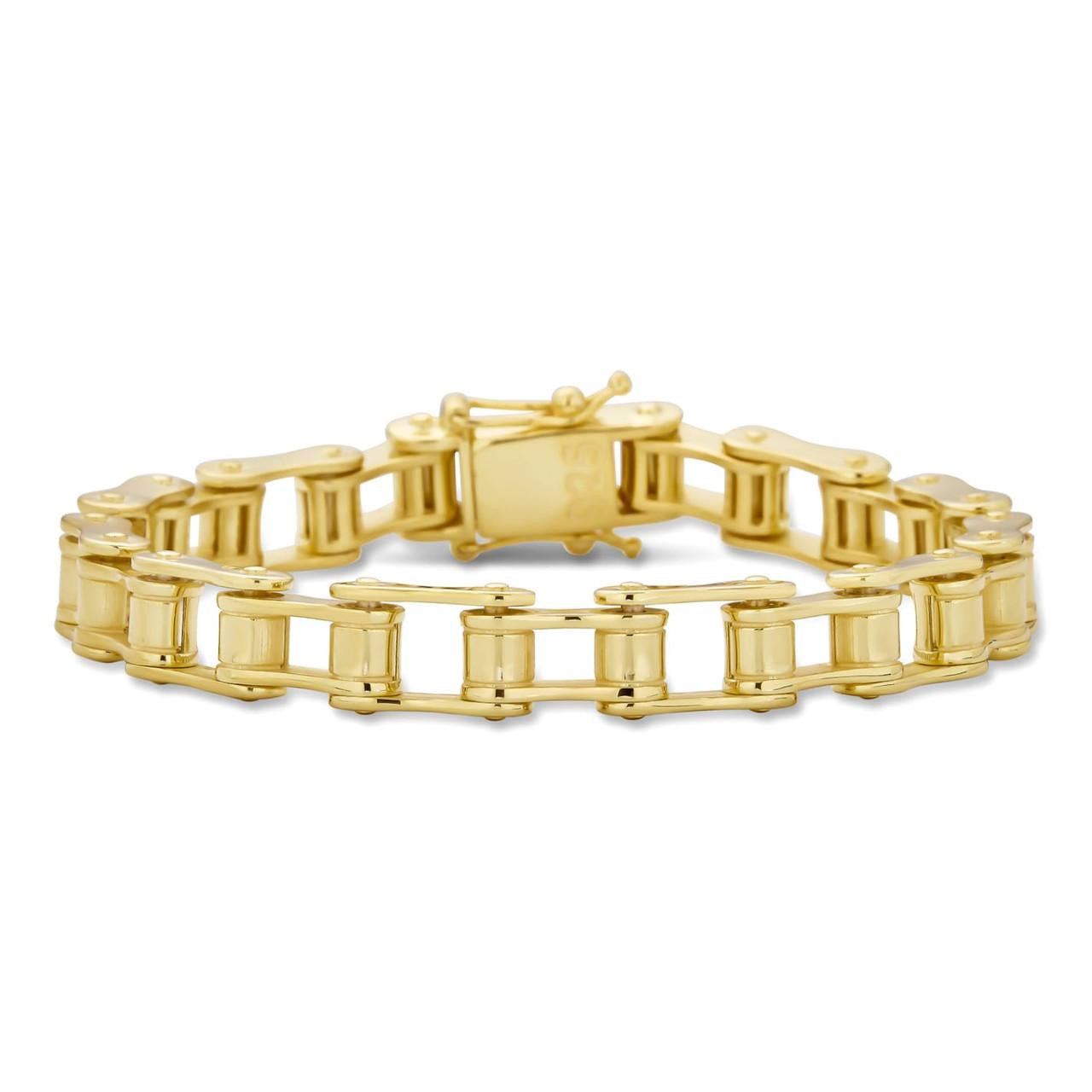 Bike Chain Bracelet - 14k Gold Vermeil 925 Sterling Silver - 7"-9" - 9mm