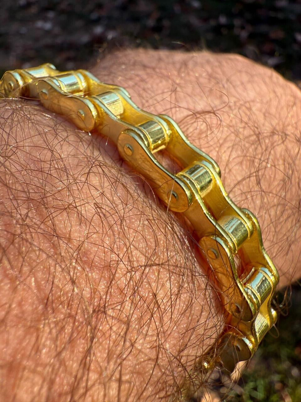 Bike Chain Bracelet - 14k Gold Vermeil 925 Sterling Silver - 7"-9" - 9mm