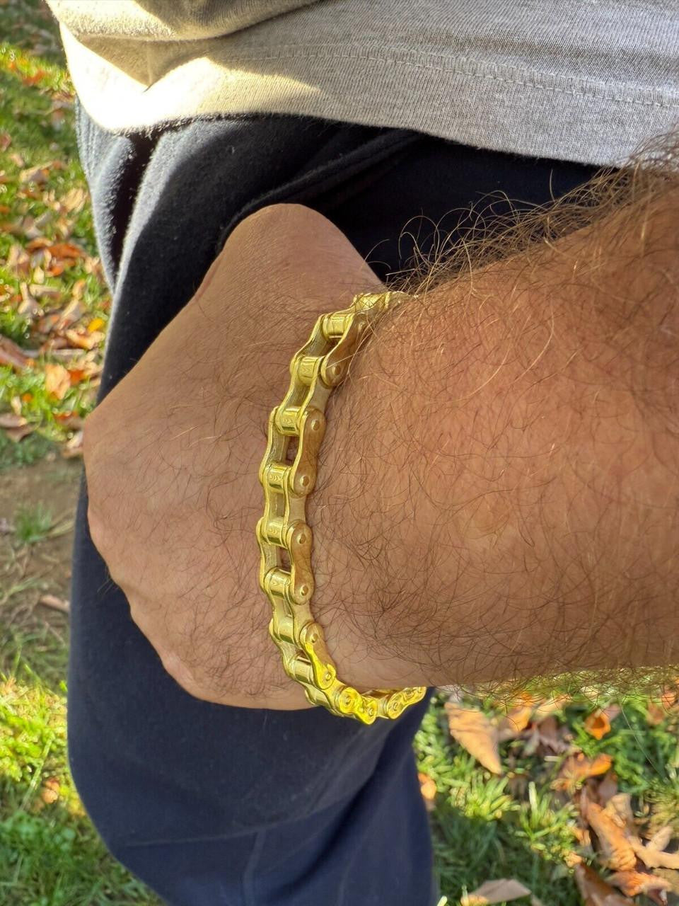 Bike Chain Bracelet - 14k Gold Vermeil 925 Sterling Silver - 7"-9" - 9mm
