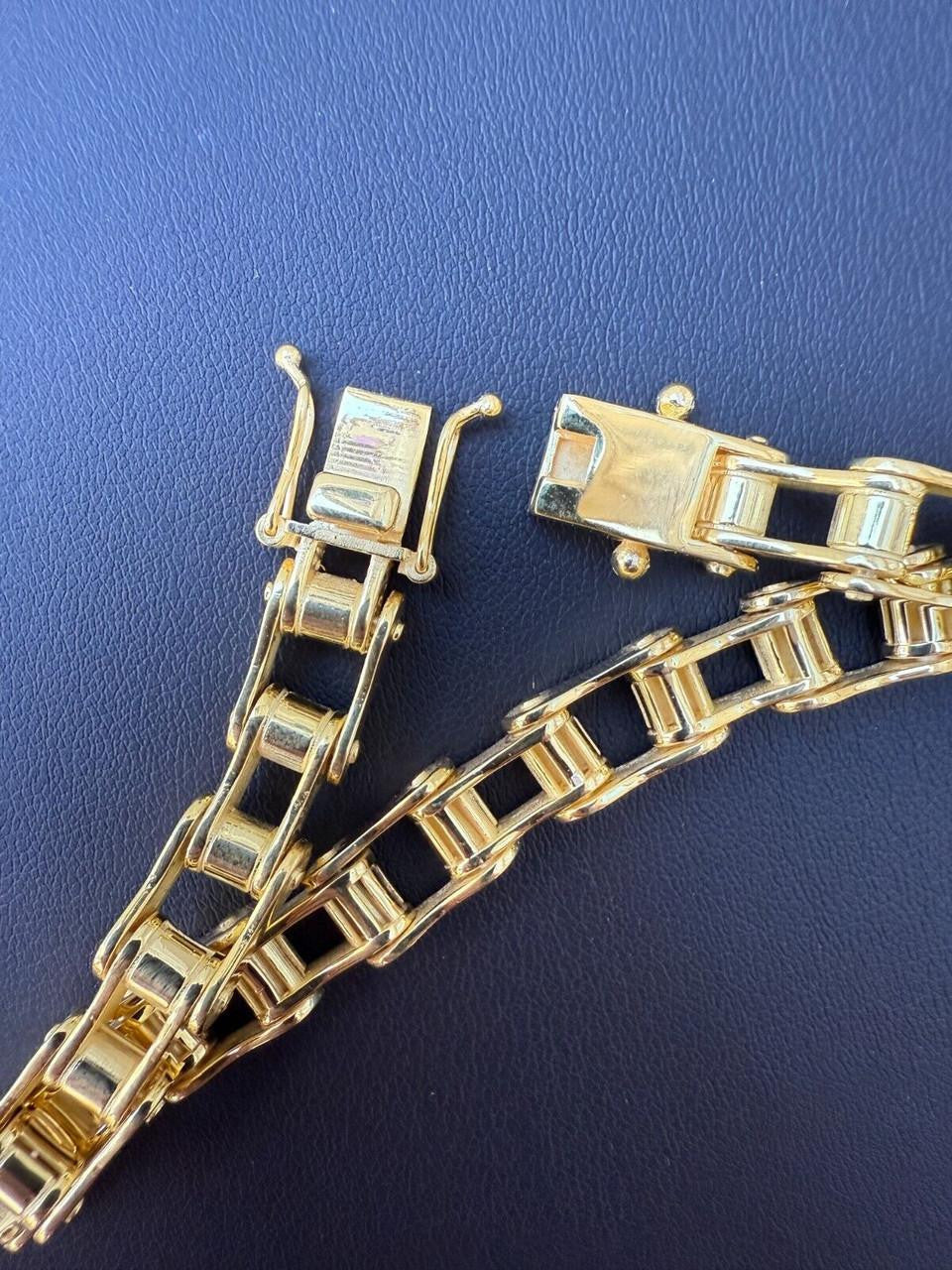 Bike Chain Bracelet - 14k Gold Vermeil 925 Sterling Silver - 7"-9" - 9mm