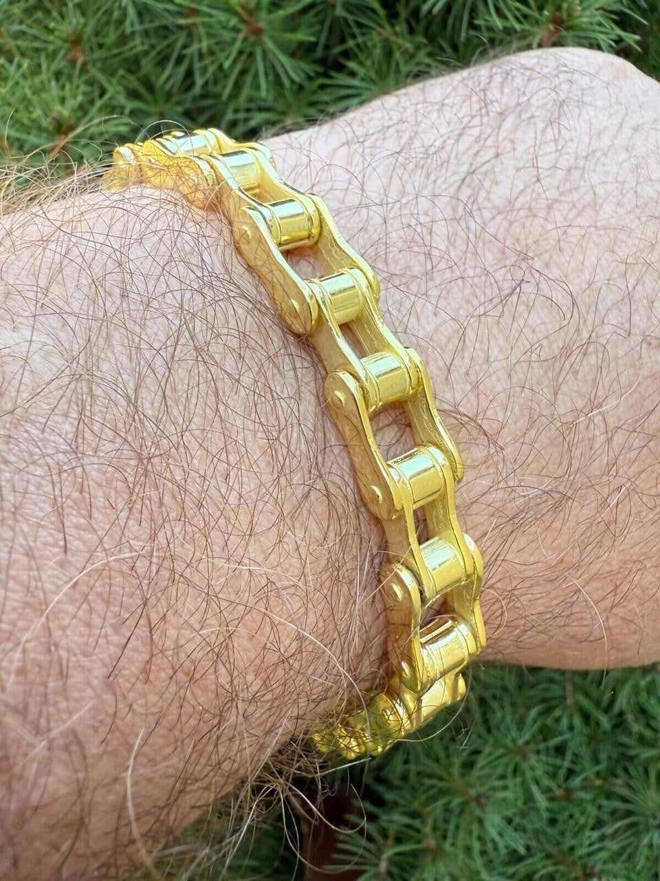 Bike Chain Bracelet - 14k Gold Vermeil 925 Sterling Silver - 7"-9" - 9mm