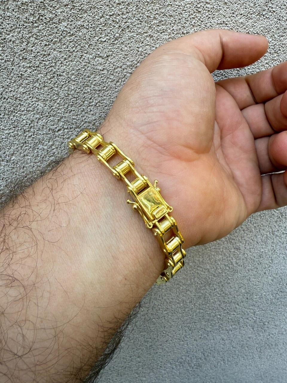 Bike Chain Bracelet - 14k Gold Vermeil 925 Sterling Silver - 7"-9" - 9mm