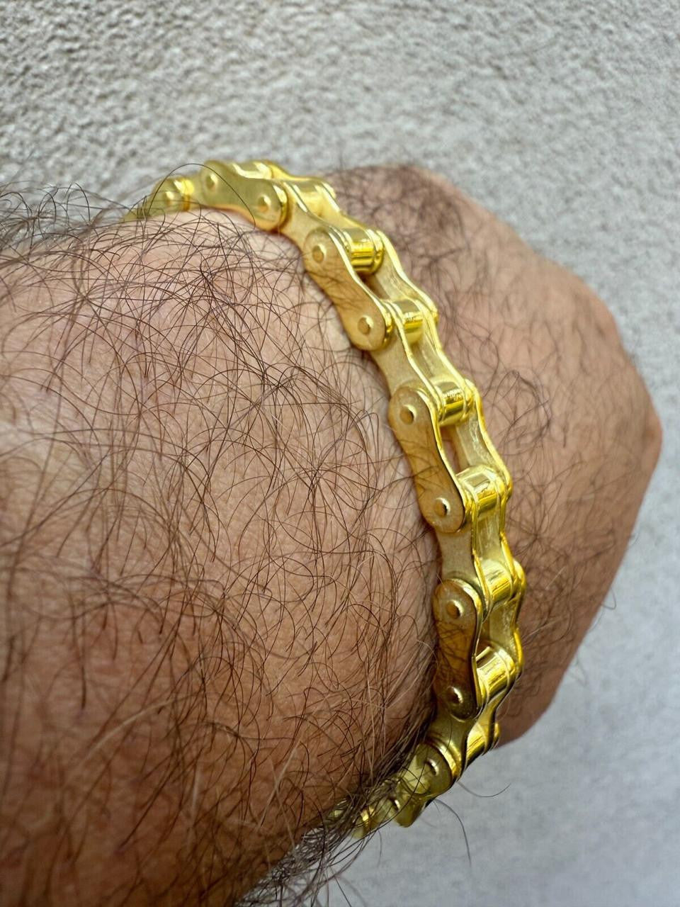 Bike Chain Bracelet - 14k Gold Vermeil 925 Sterling Silver - 7"-9" - 9mm