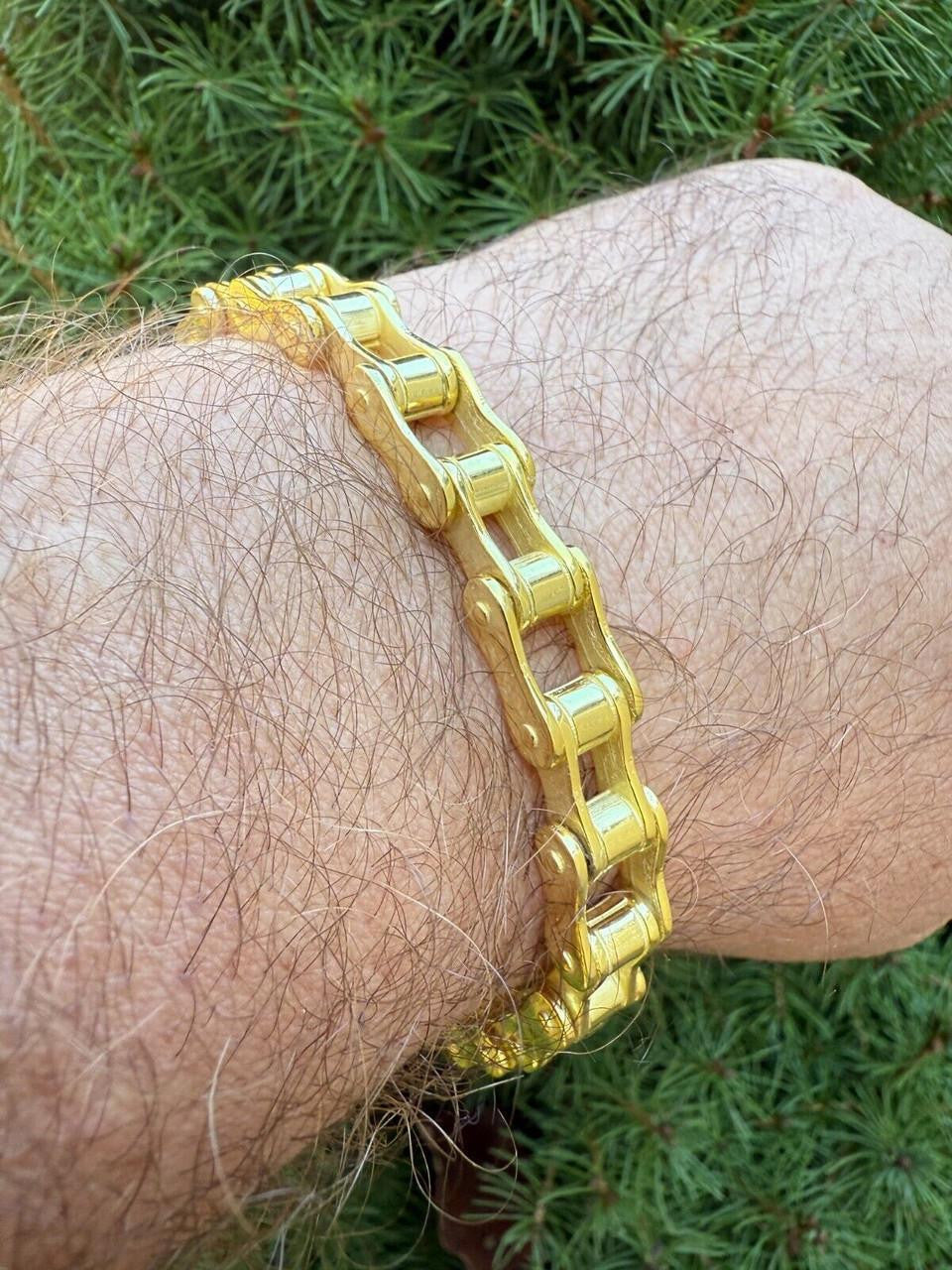 Bike Chain Bracelet - 14k Gold Vermeil 925 Sterling Silver - 7"-9" - 9mm