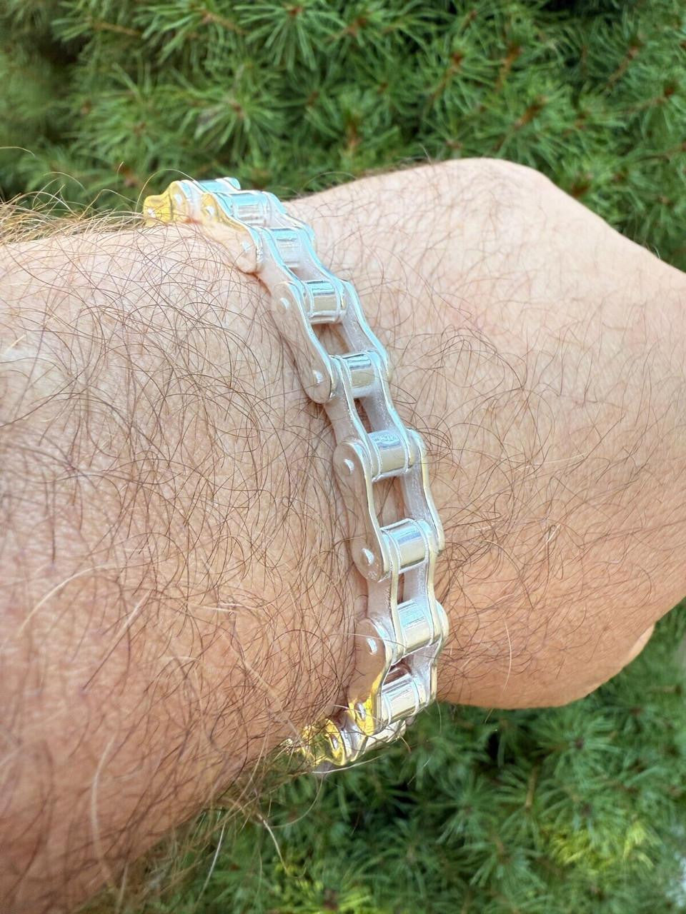 Bike Chain Bracelet - 925 Sterling Silver - 7"-9" - 9mm