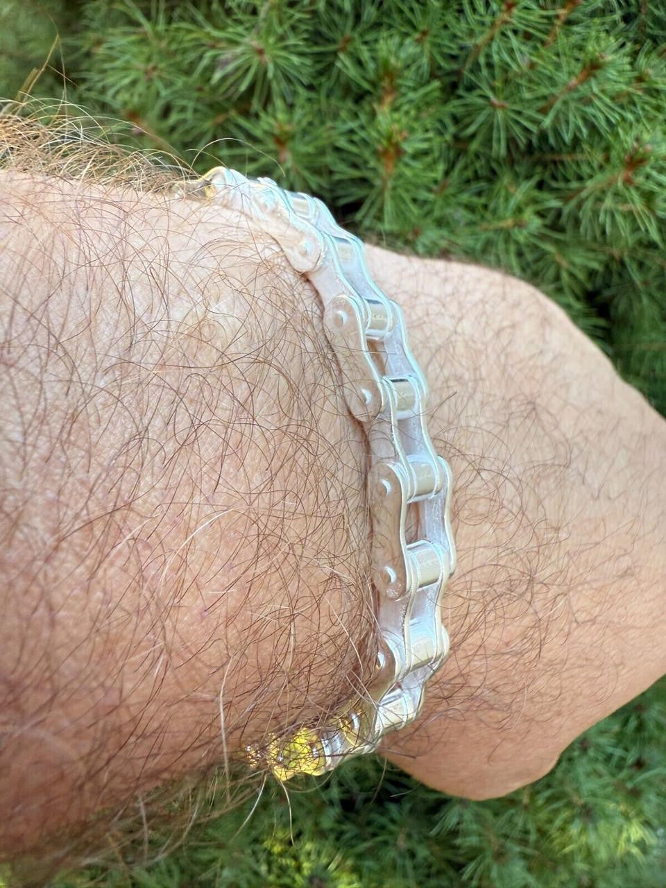 Bike Chain Bracelet - 925 Sterling Silver - 7"-9" - 9mm