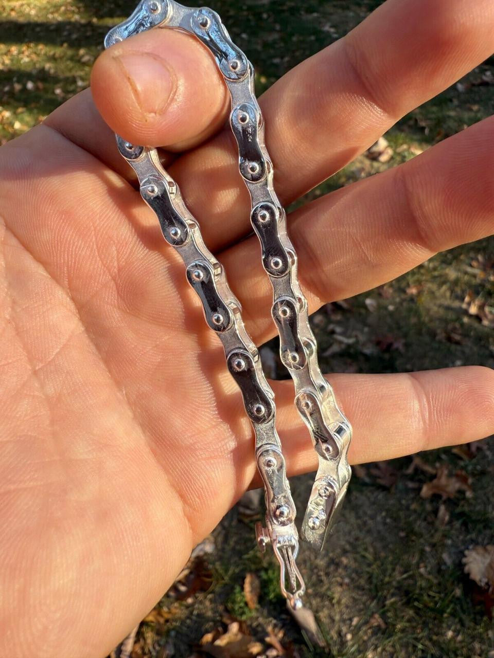 Bike Chain Bracelet - 925 Sterling Silver - 7"-9" - 9mm