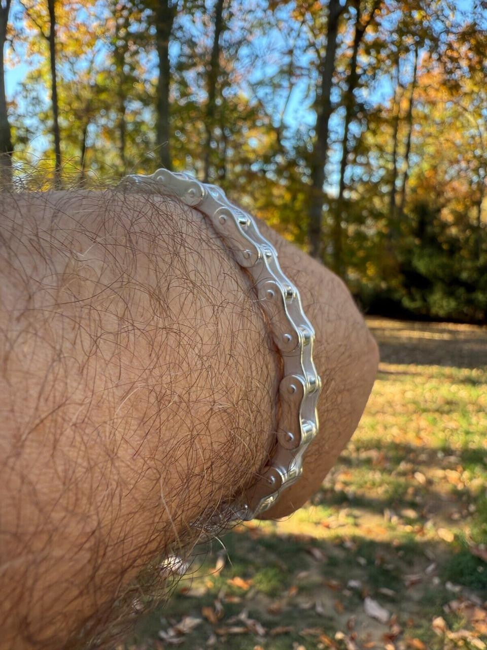 Bike Chain Bracelet - 925 Sterling Silver - 7"-9" - 9mm