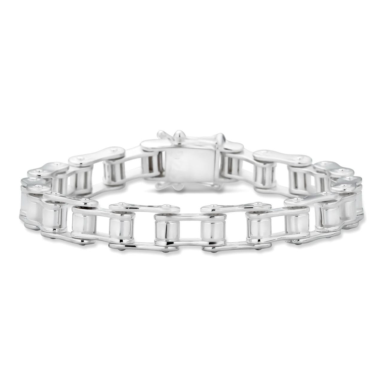 Bike Chain Bracelet - 925 Sterling Silver - 7"-9" - 9mm