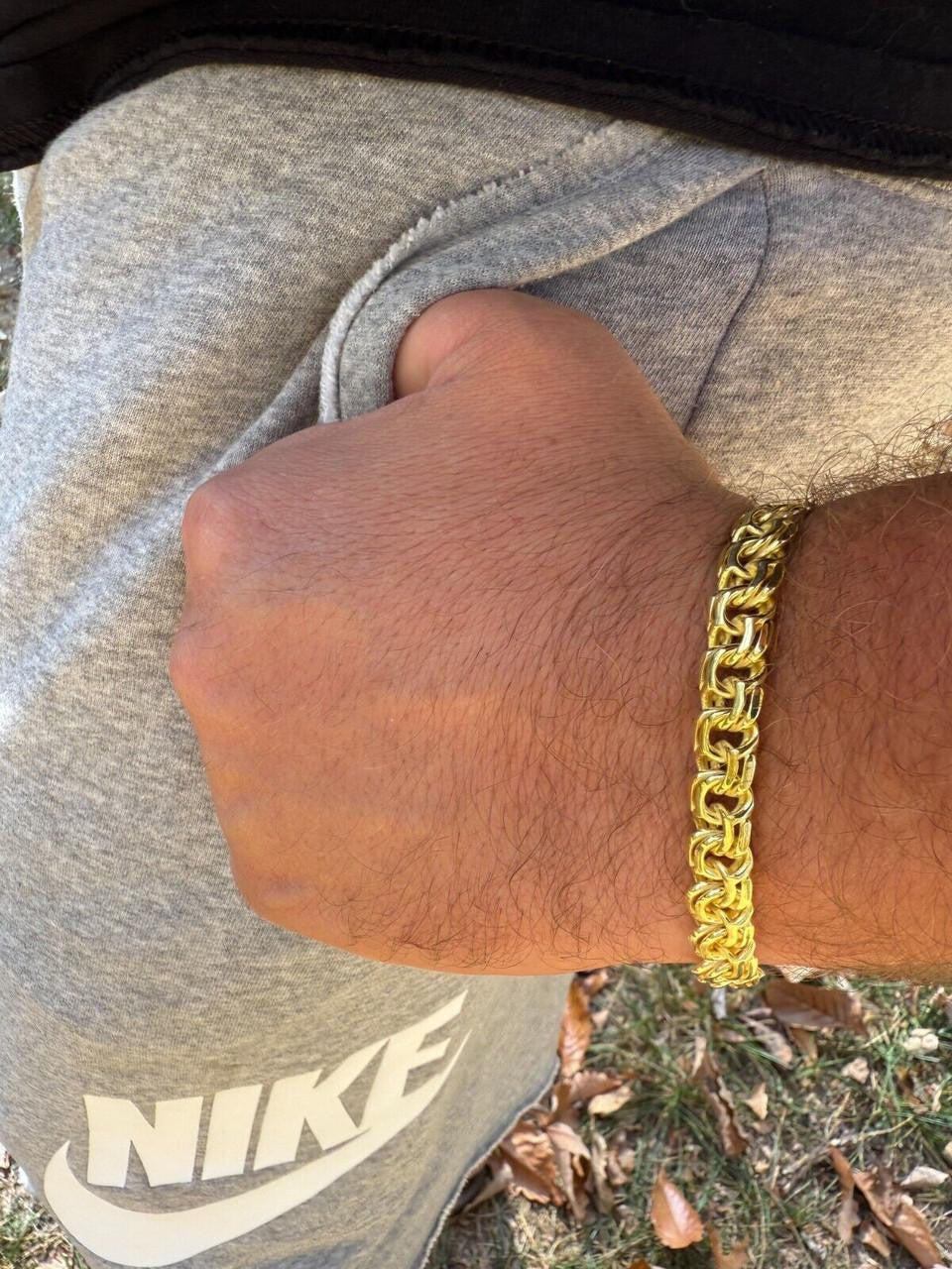 Bismark Garibaldi Chino Link Bracelet - 14k Gold Vermeil 925 Sterling Silver - 7"-8.5" - 9mm