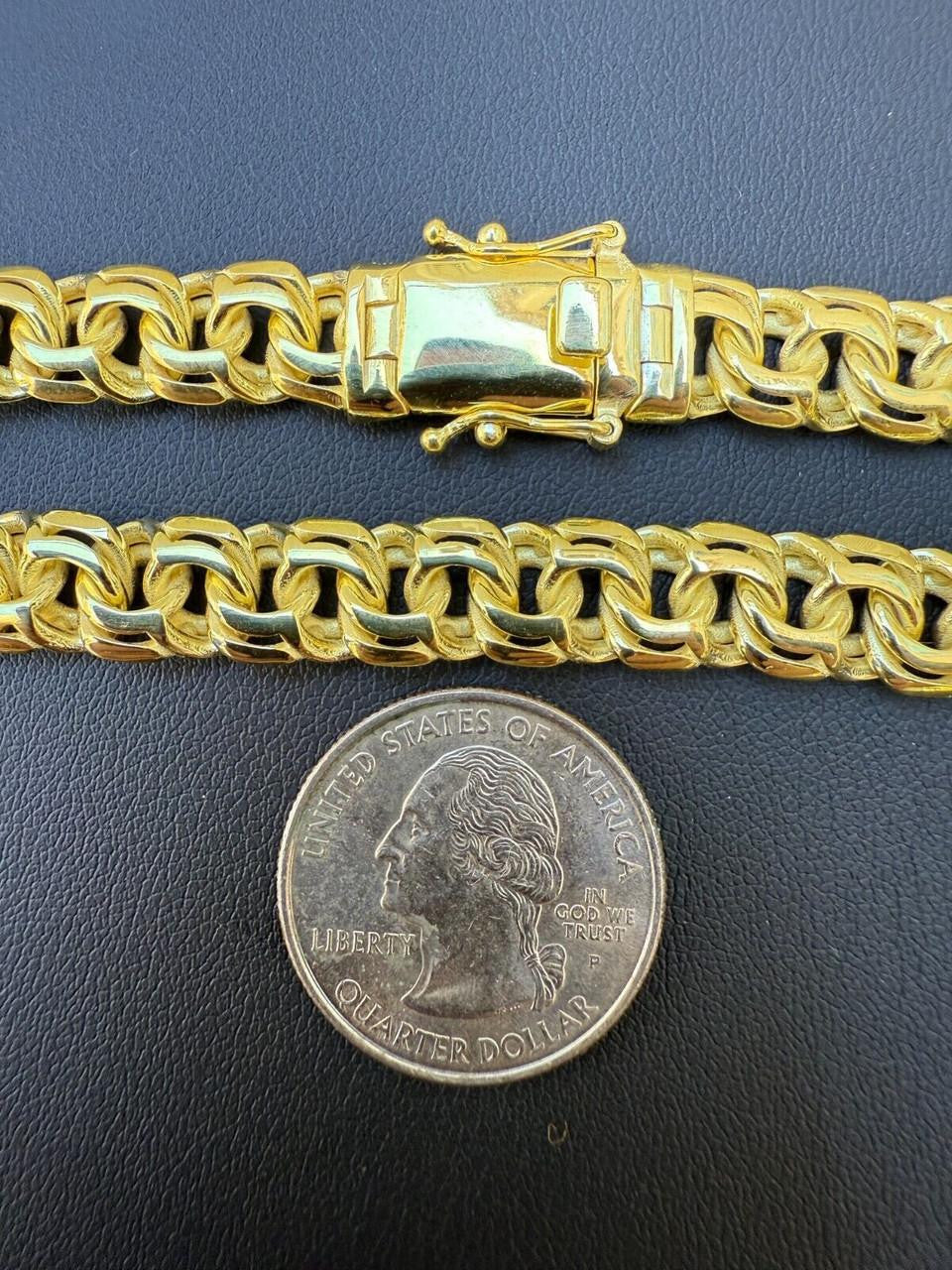 Bismark Garibaldi Chino Link Bracelet - 14k Gold Vermeil 925 Sterling Silver - 7"-8.5" - 9mm