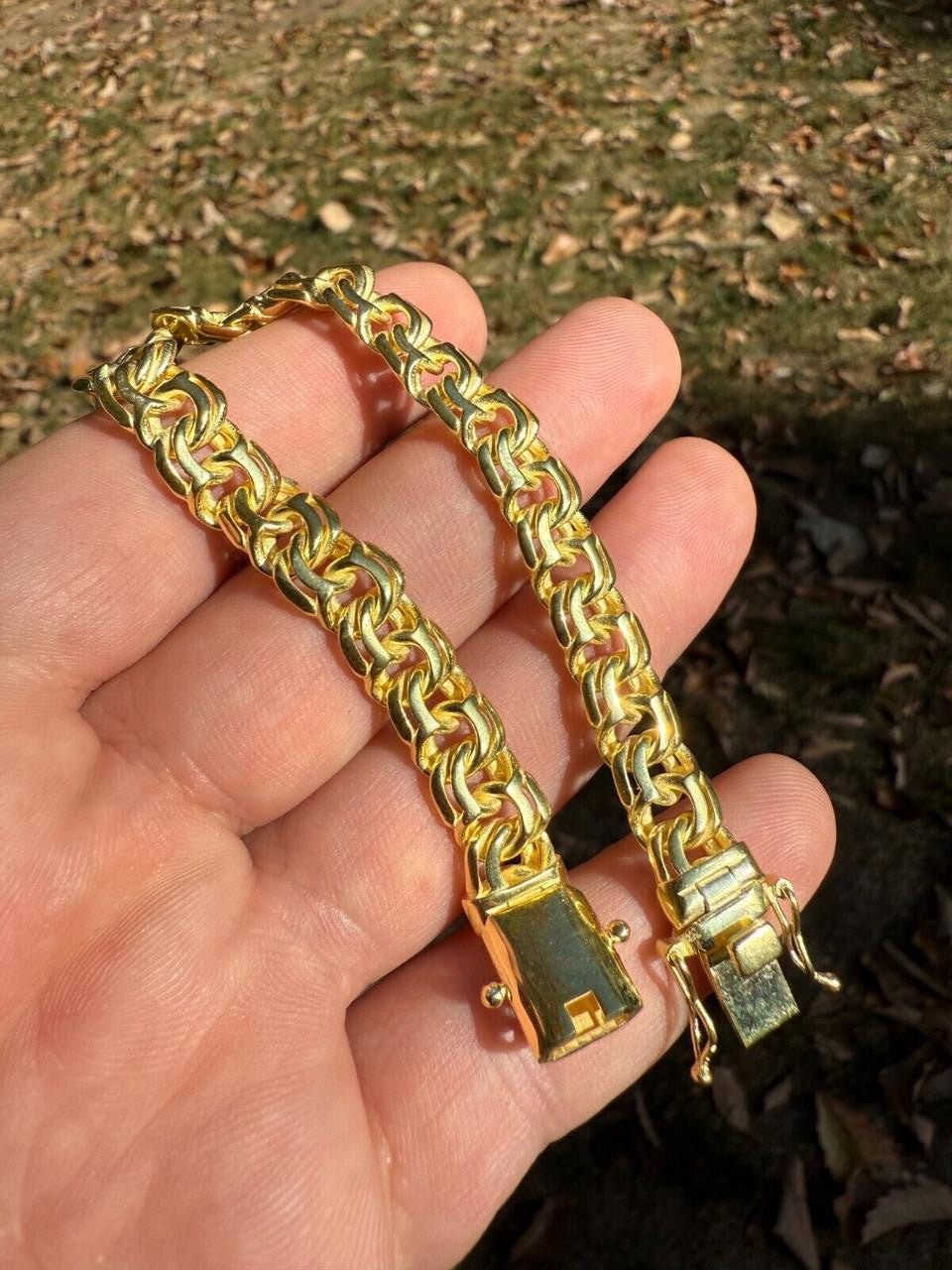 Bismark Garibaldi Chino Link Bracelet - 14k Gold Vermeil 925 Sterling Silver - 7"-8.5" - 9mm