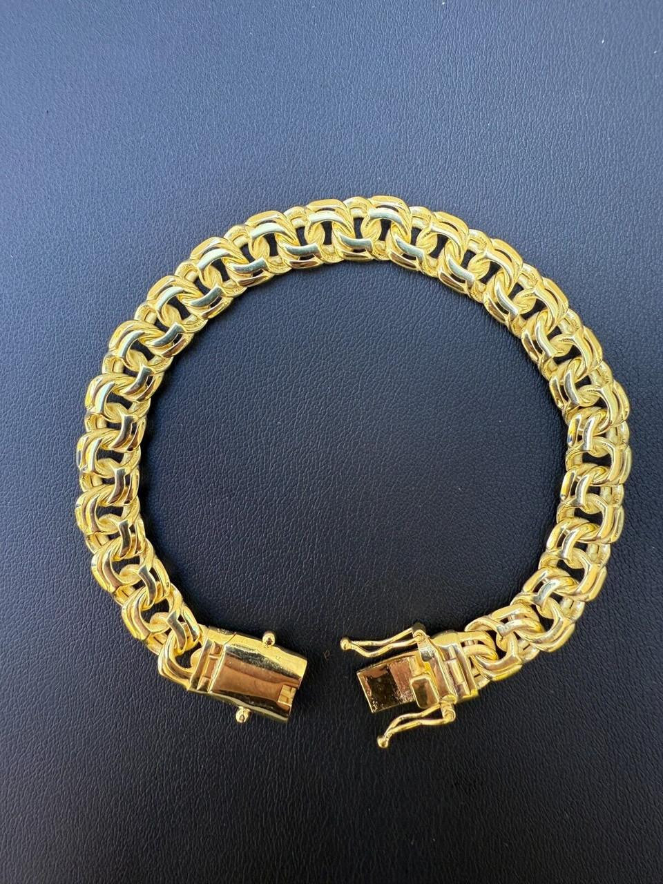 Bismark Garibaldi Chino Link Bracelet - 14k Gold Vermeil 925 Sterling Silver - 7"-8.5" - 9mm