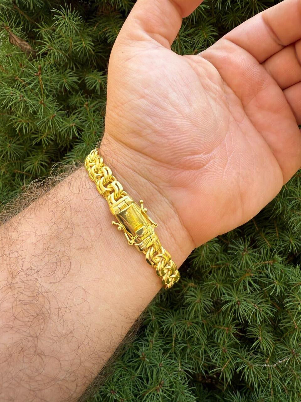 Bismark Garibaldi Chino Link Bracelet - 14k Gold Vermeil 925 Sterling Silver - 7"-8.5" - 9mm
