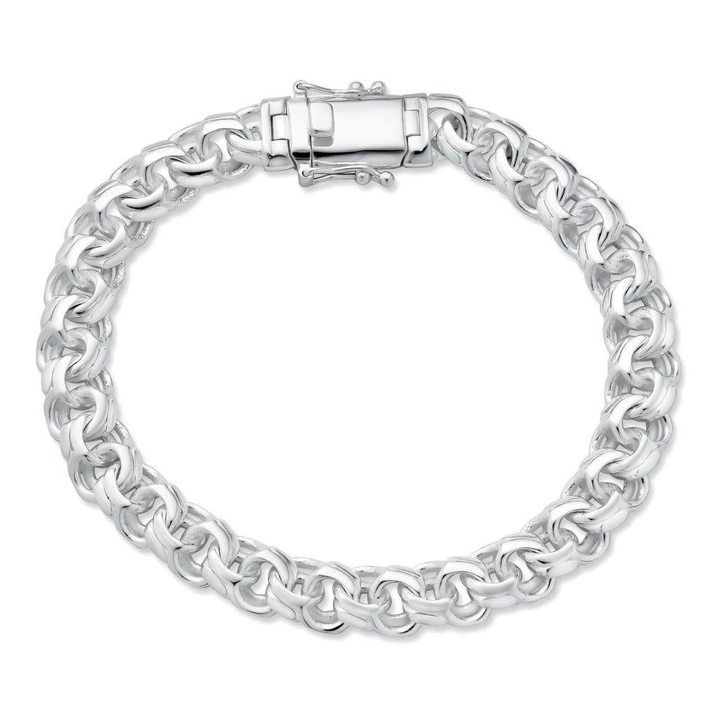 Bismark Garibaldi Chino Link Bracelet - 925 Sterling Silver - 7"-8.5" - 9mm
