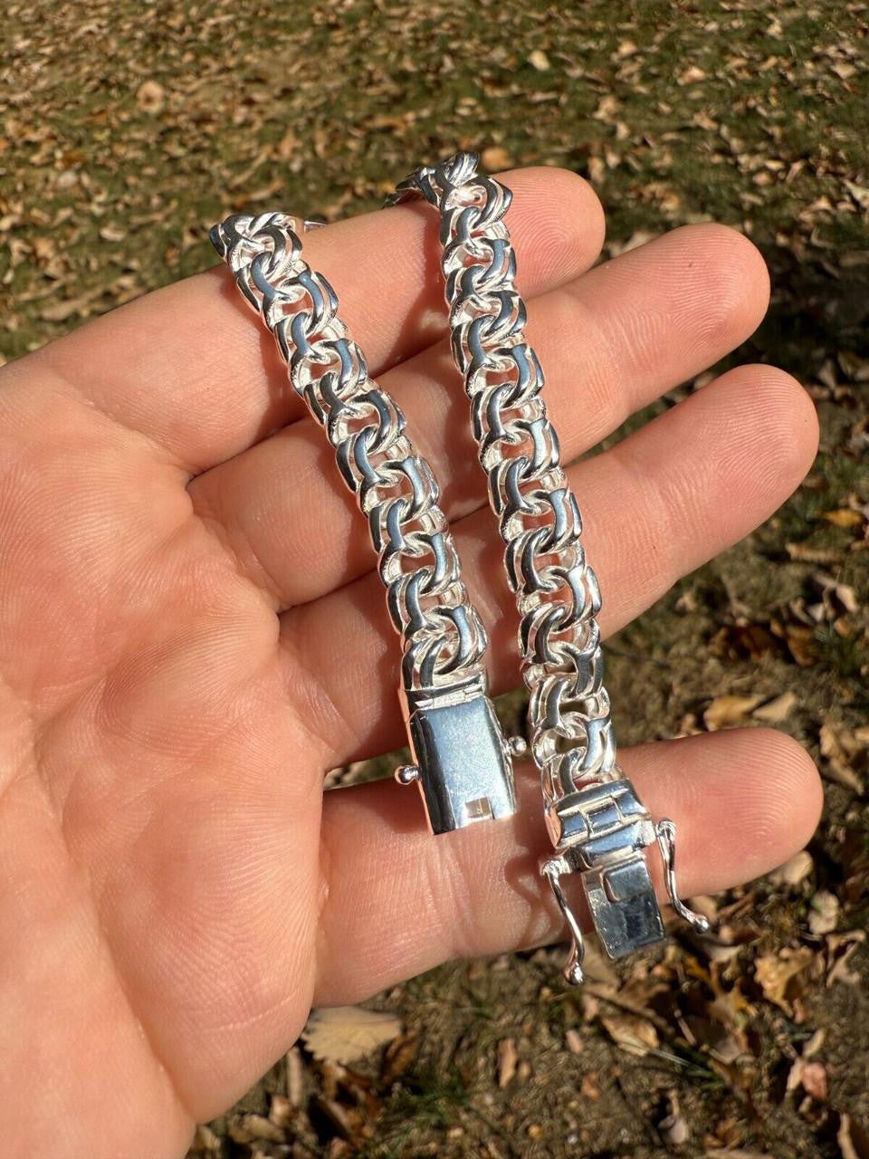 Bismark Garibaldi Chino Link Bracelet - 925 Sterling Silver - 7"-8.5" - 9mm
