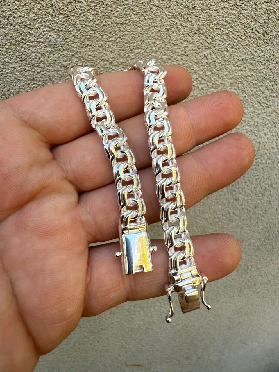 Bismark Garibaldi Chino Link Bracelet - 925 Sterling Silver - 7"-8.5" - 9mm
