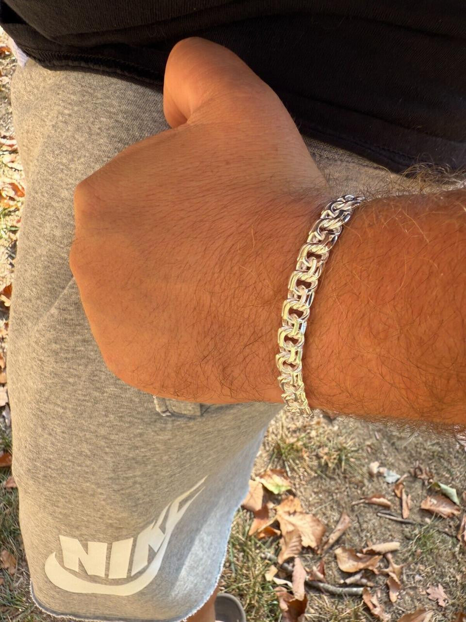 Bismark Garibaldi Chino Link Bracelet - 925 Sterling Silver - 7"-8.5" - 9mm