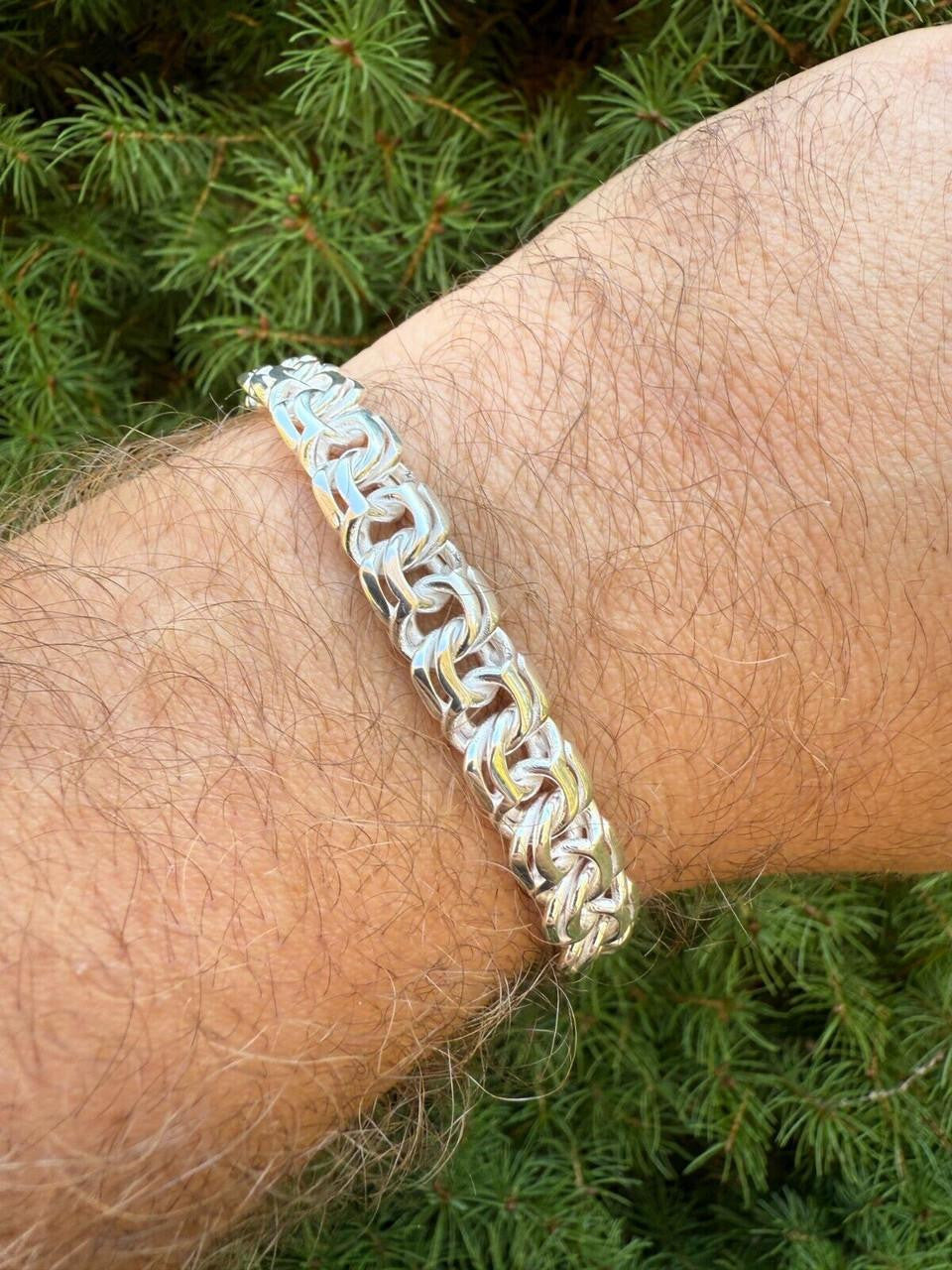 Bismark Garibaldi Chino Link Bracelet - 925 Sterling Silver - 7"-8.5" - 9mm