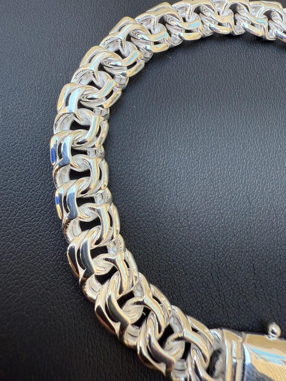 Bismark Garibaldi Chino Link Bracelet - 925 Sterling Silver - 7"-8.5" - 9mm
