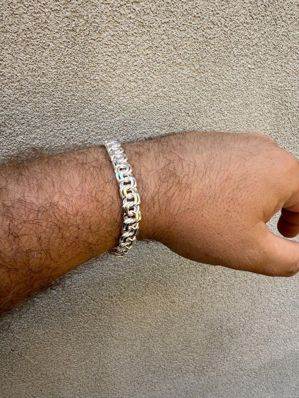 Bismark Garibaldi Chino Link Bracelet - 925 Sterling Silver - 7"-8.5" - 9mm