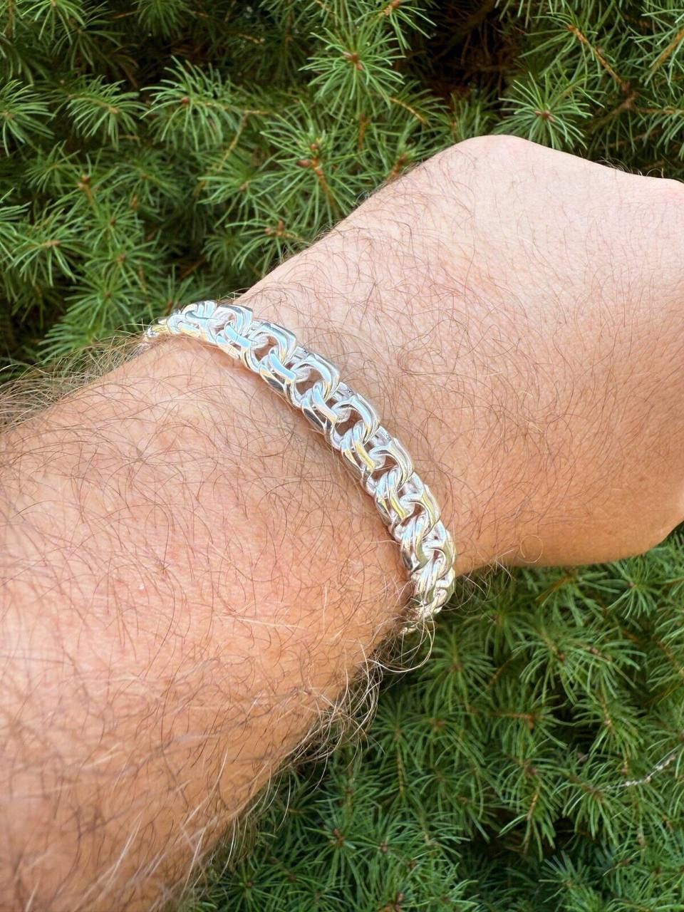 Bismark Garibaldi Chino Link Bracelet - 925 Sterling Silver - 7"-8.5" - 9mm