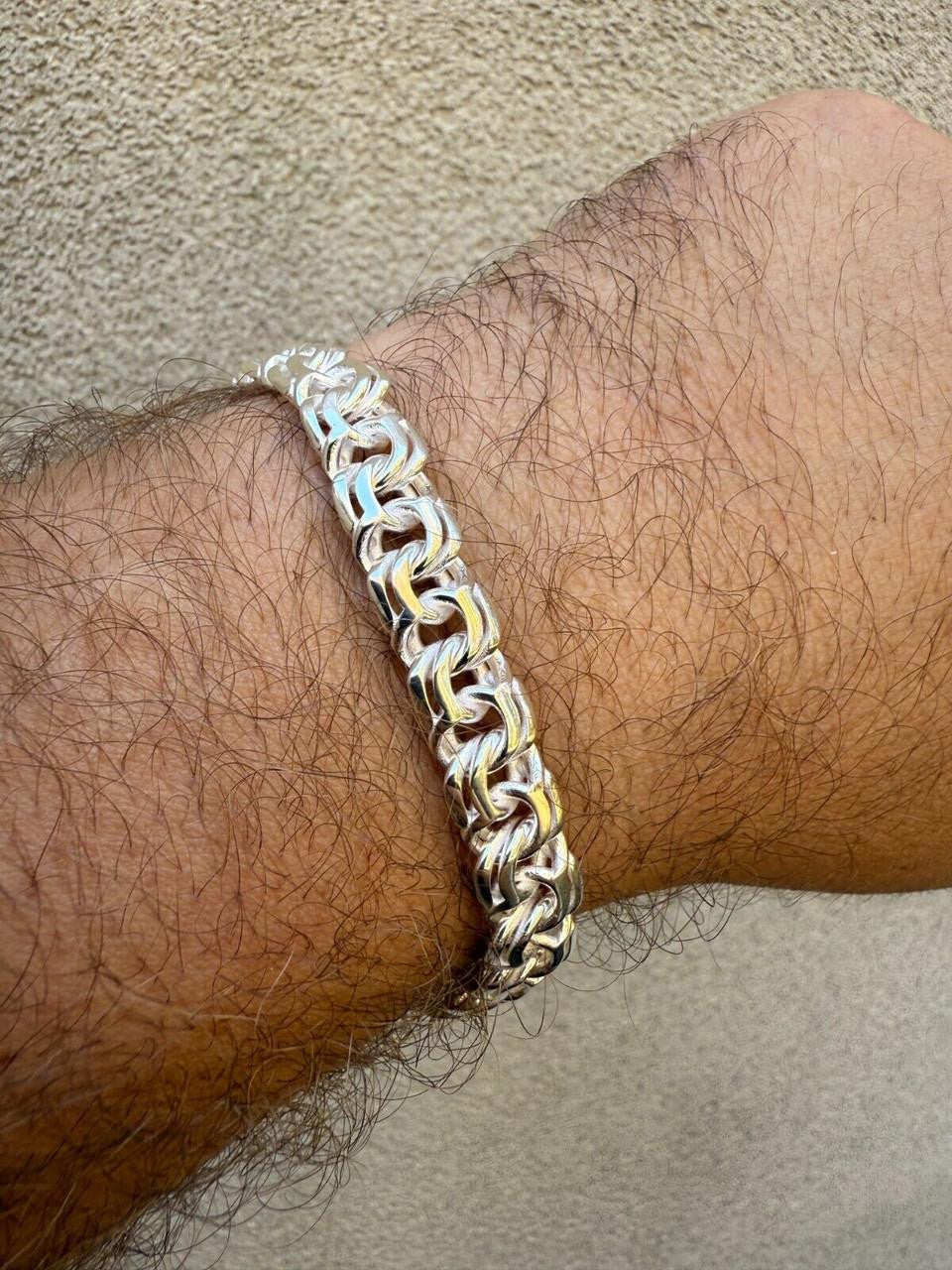 Bismark Garibaldi Chino Link Bracelet - 925 Sterling Silver - 7"-8.5" - 9mm