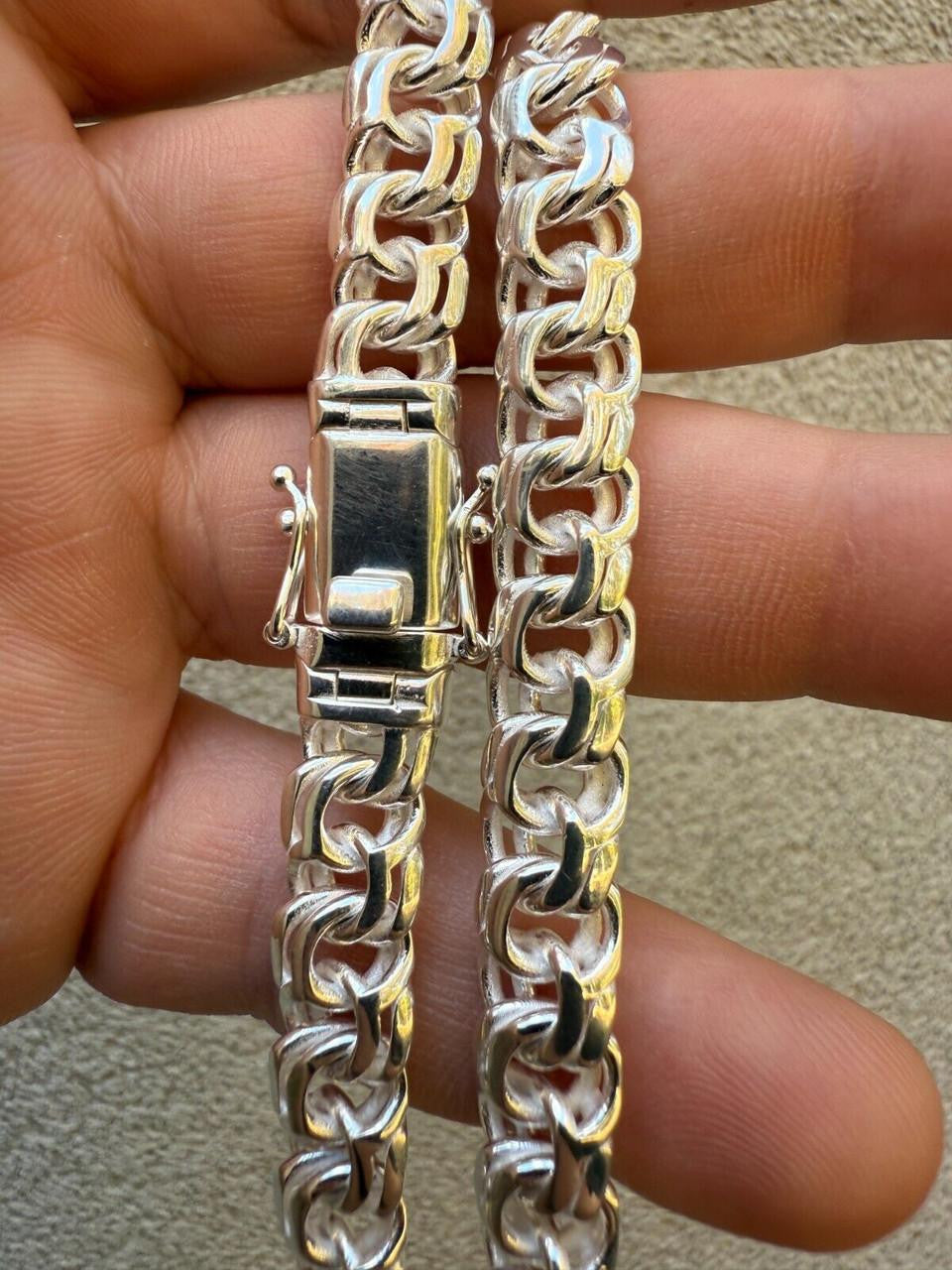 Bismark Garibaldi Chino Link Bracelet - 925 Sterling Silver - 7"-8.5" - 9mm