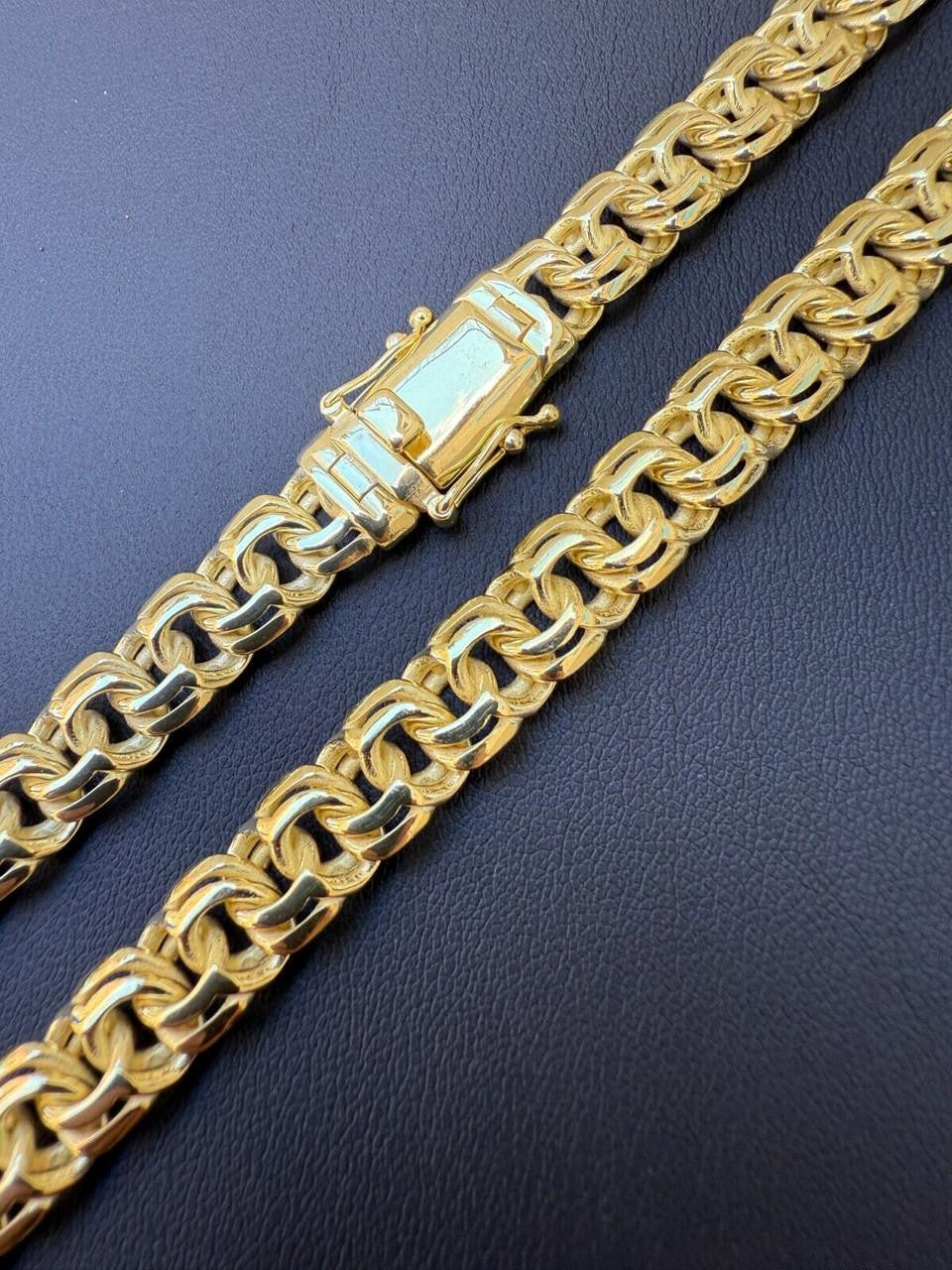 Bismark Garibaldi Chino Link Chain Necklace - 14k Gold Vermeil 925 Silver - 18"-28" - 9mm