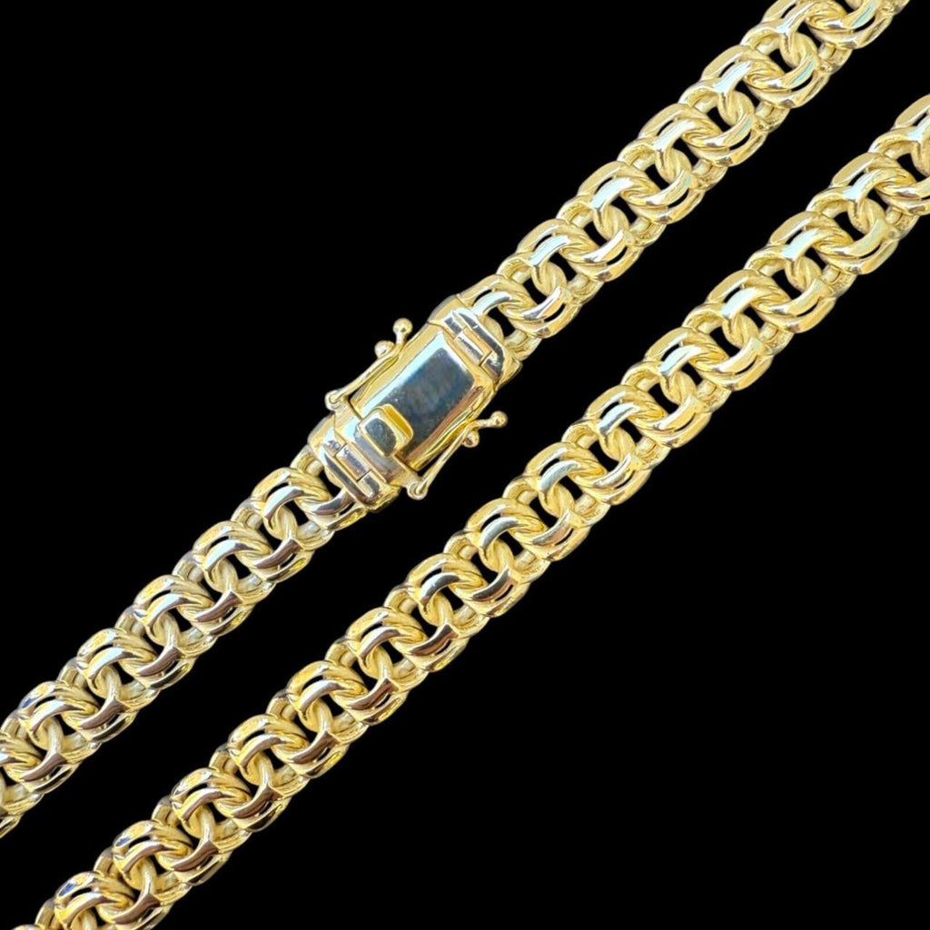 Bismark Garibaldi Chino Link Chain Necklace - 14k Gold Vermeil 925 Silver - 18"-28" - 9mm