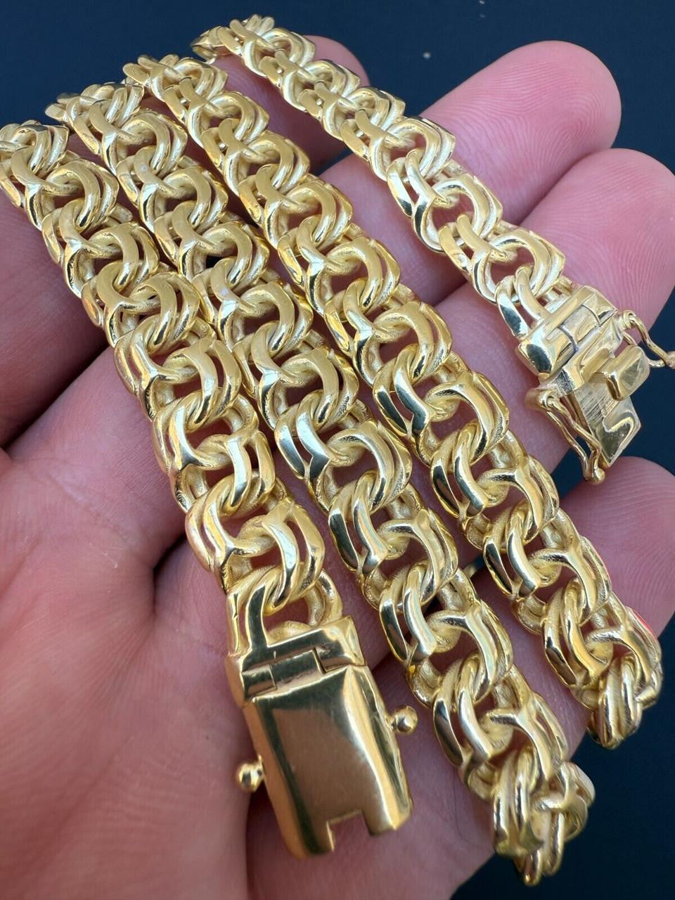 Bismark Garibaldi Chino Link Chain Necklace - 14k Gold Vermeil 925 Silver - 18"-28" - 9mm