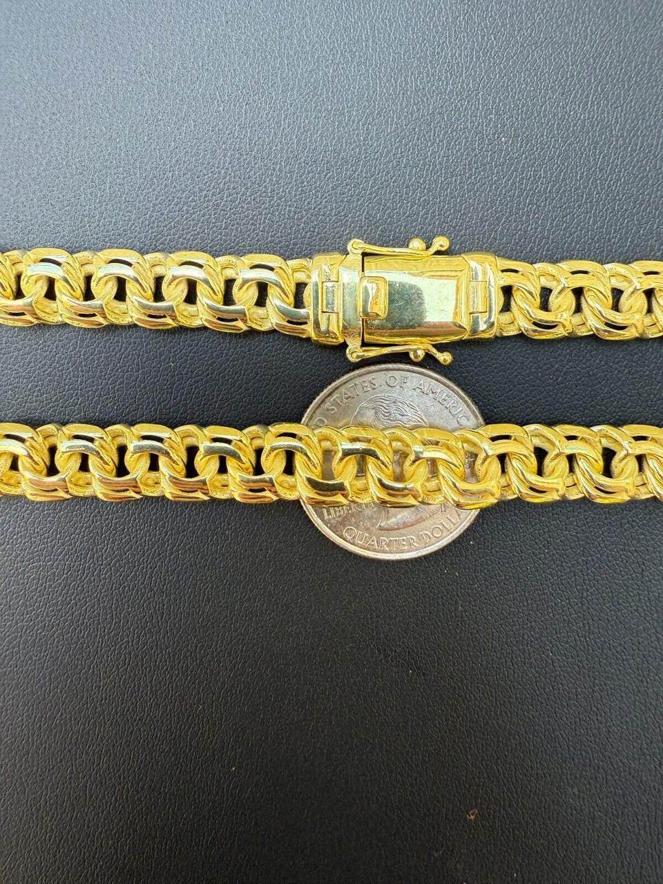 Bismark Garibaldi Chino Link Chain Necklace - 14k Gold Vermeil 925 Silver - 18"-28" - 9mm