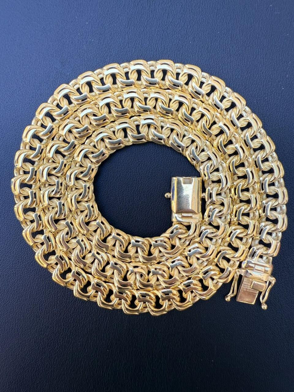 Bismark Garibaldi Chino Link Chain Necklace - 14k Gold Vermeil 925 Silver - 18"-28" - 9mm