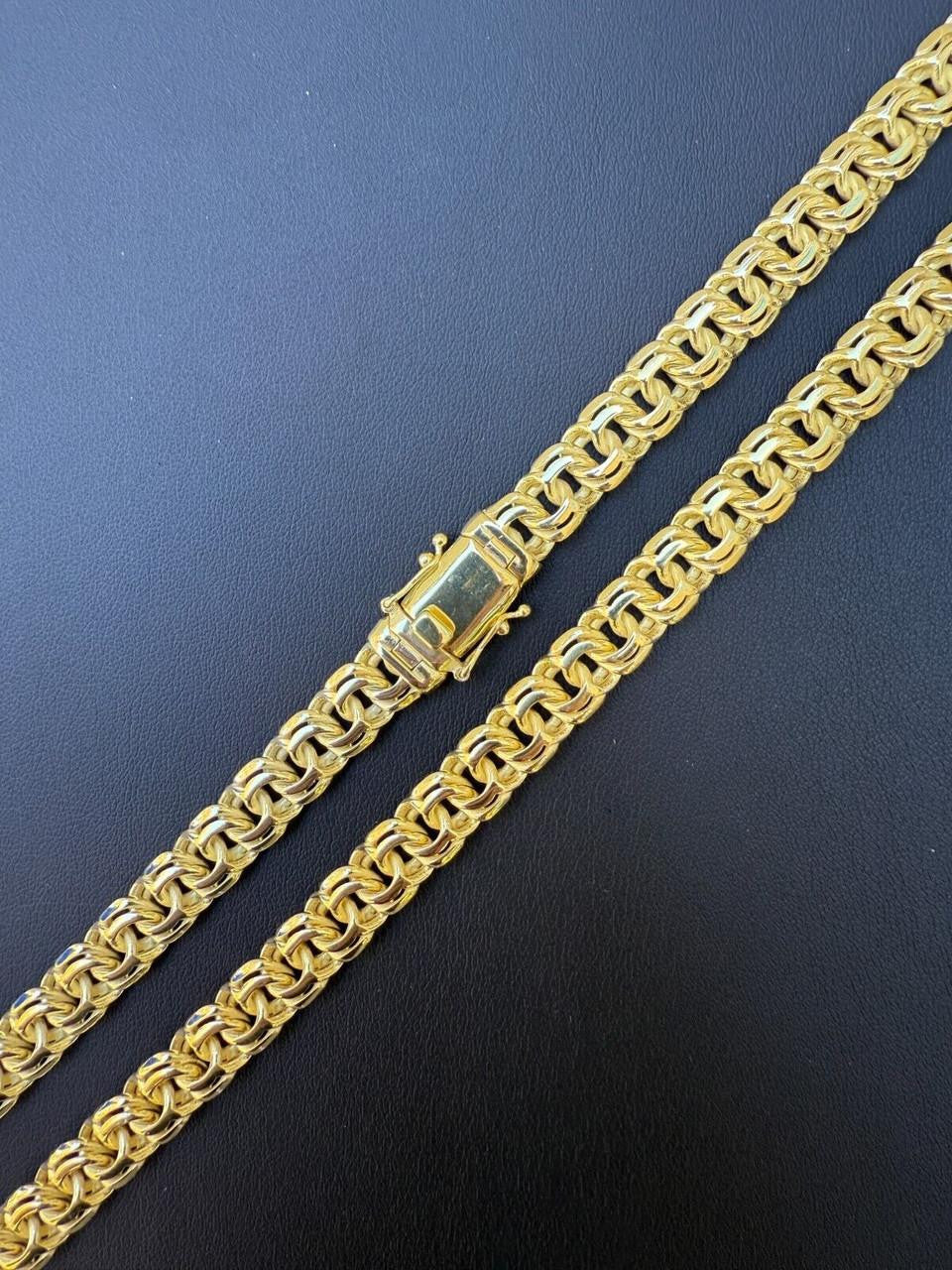Bismark Garibaldi Chino Link Chain Necklace - 14k Gold Vermeil 925 Silver - 18"-28" - 9mm