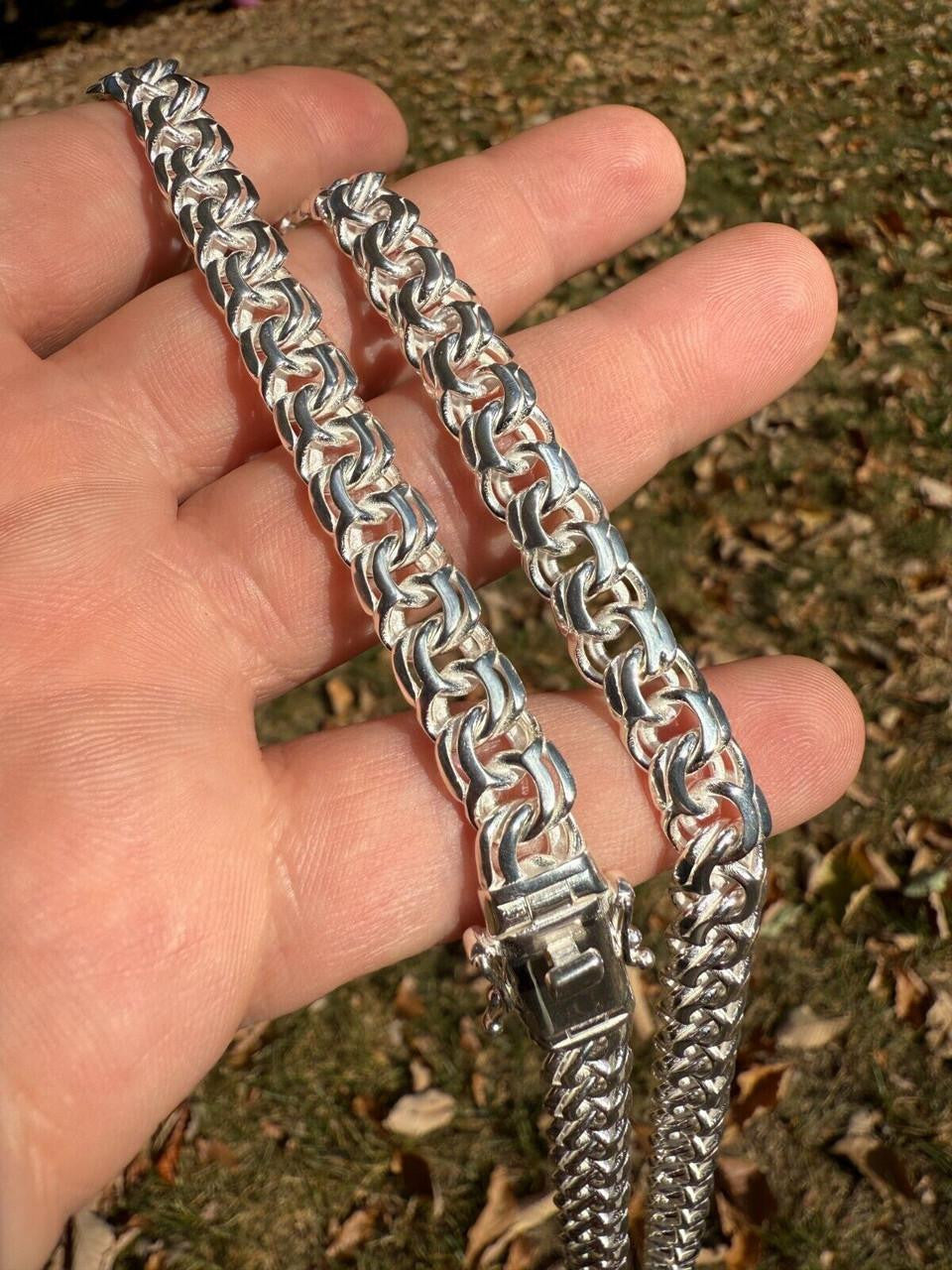 Bismark Garibaldi Chino Link Chain Necklace - 925 Sterling Silver - 18"-28" - 9mm