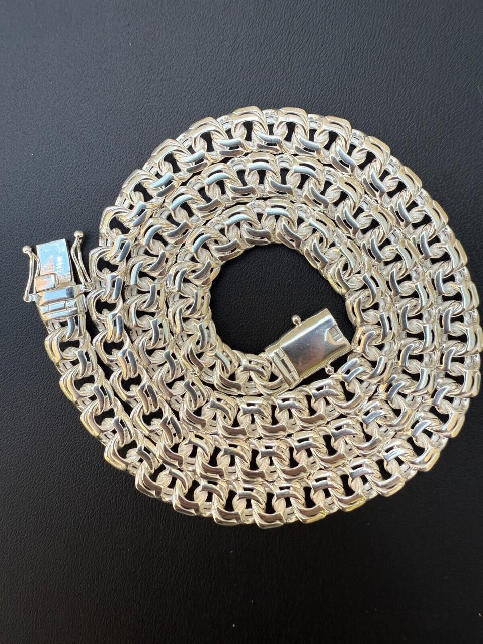 Bismark Garibaldi Chino Link Chain Necklace - 925 Sterling Silver - 18"-28" - 9mm